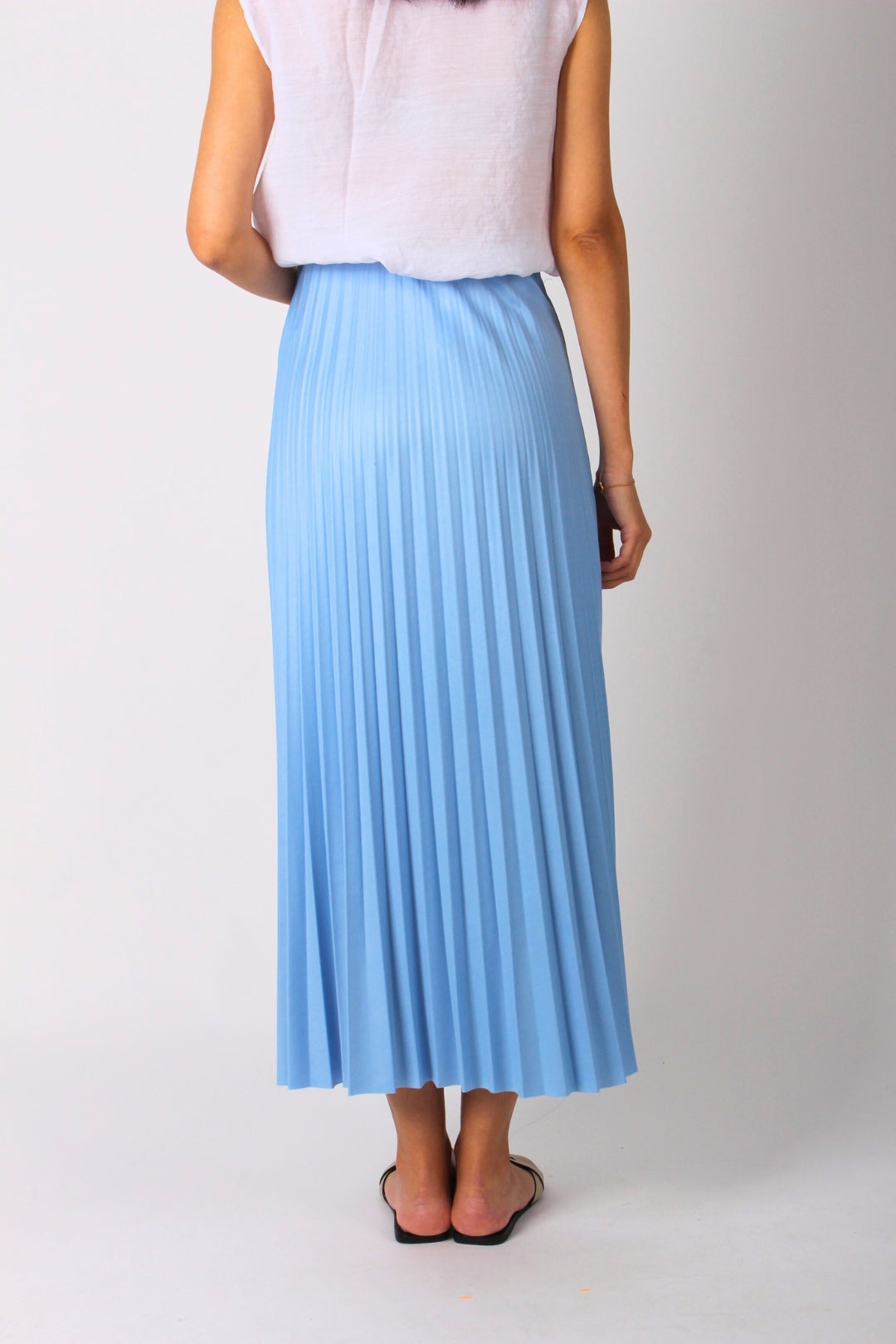 Bebe Mavisi Pileli Maxi Etek