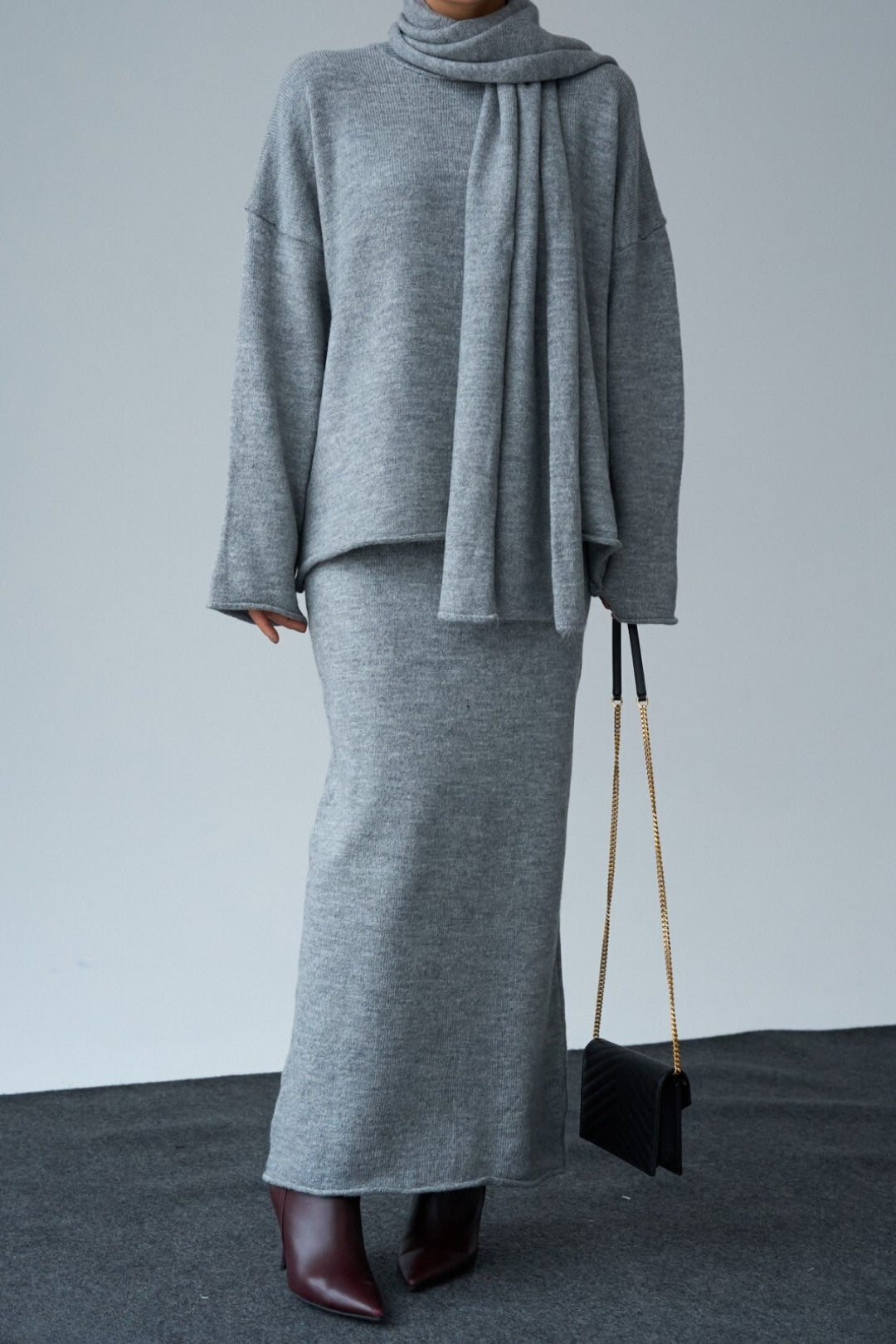 Gri Üçlü Triko Takım