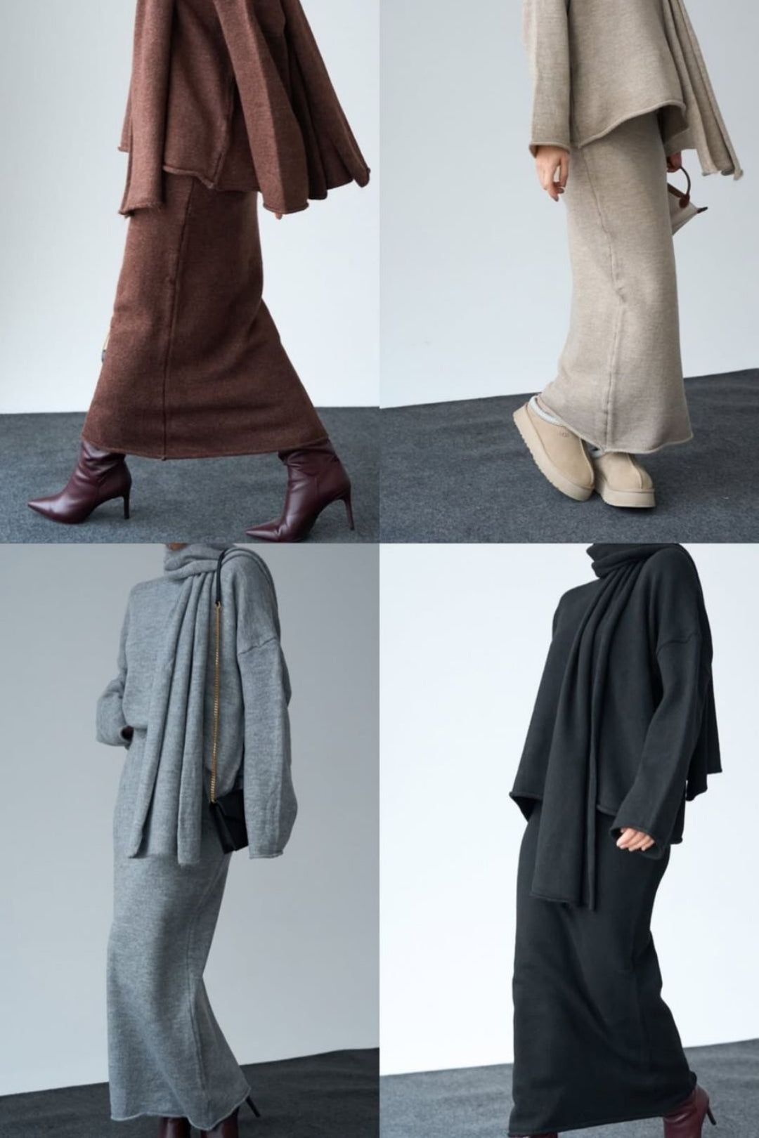 Gri Üçlü Triko Takım