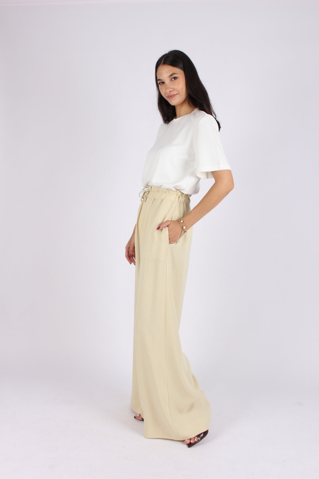 Sarı Tensel Palazzo Pantolon