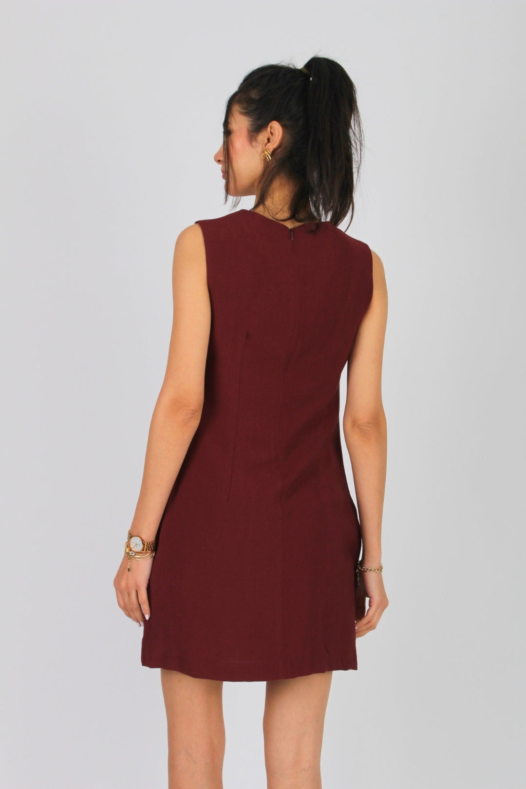Bordo Kolsuz Elbise