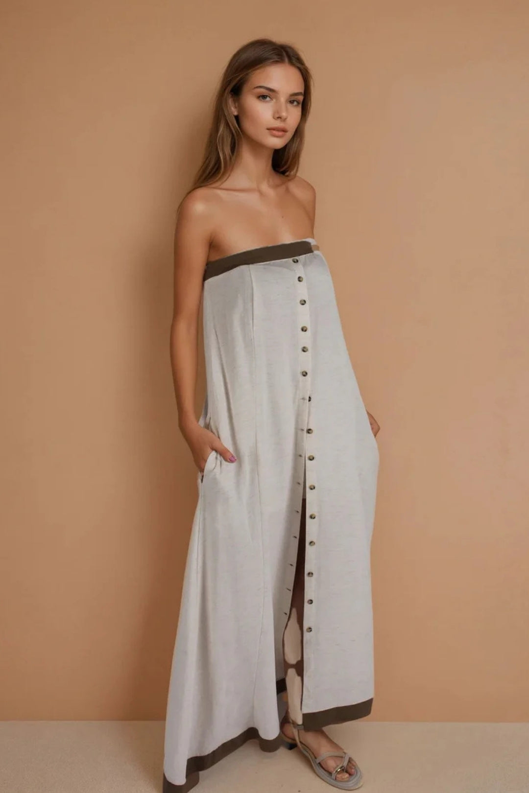 Straplez Şortlu Elbise