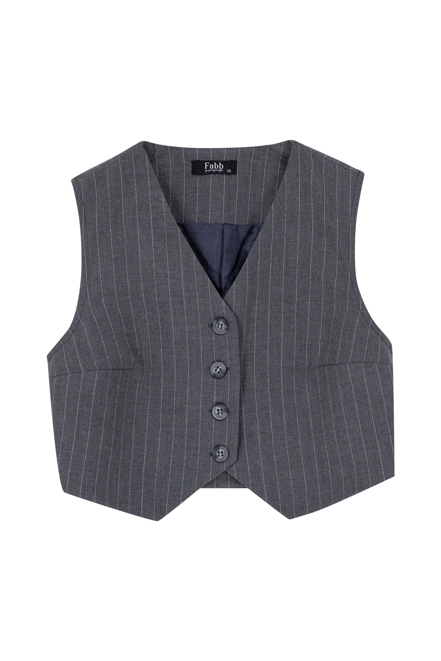 Gri Çizgi Detaylı Yelek Etek Takım