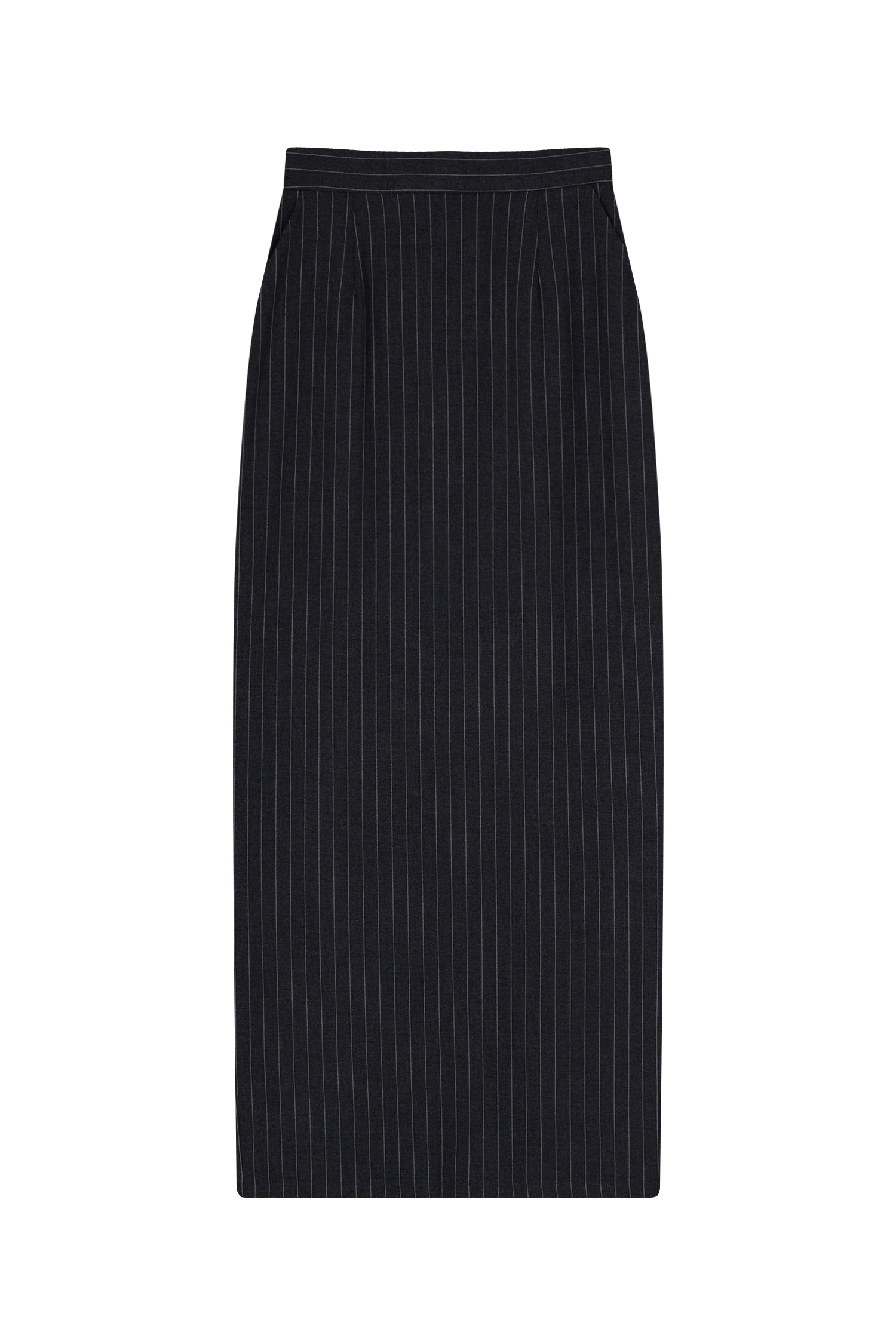 Füme Çizgi Detaylı Yelek Etek Takım