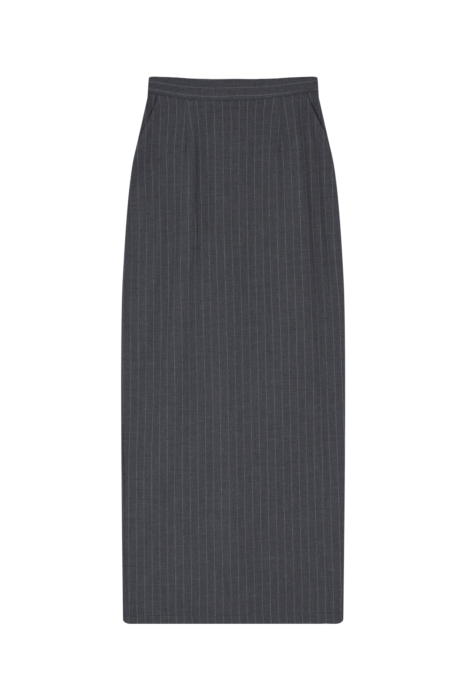 Gri Çizgi Detaylı Yelek Etek Takım