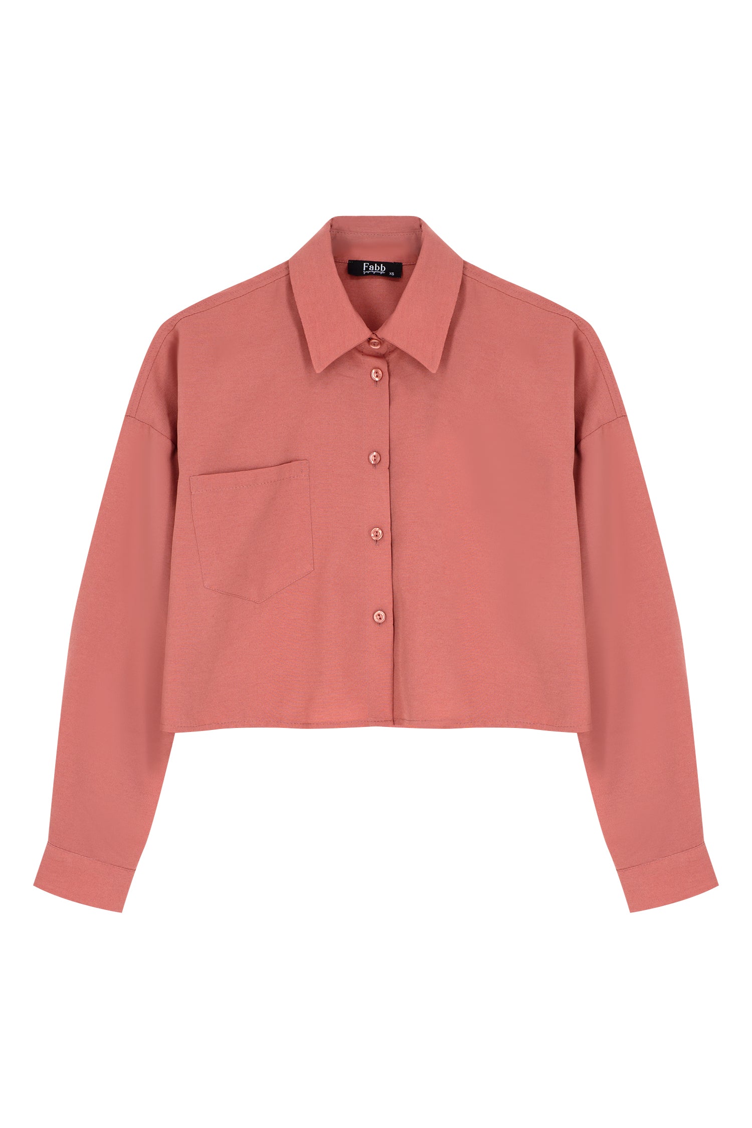 Somon Cep Detaylı Crop Gömlek