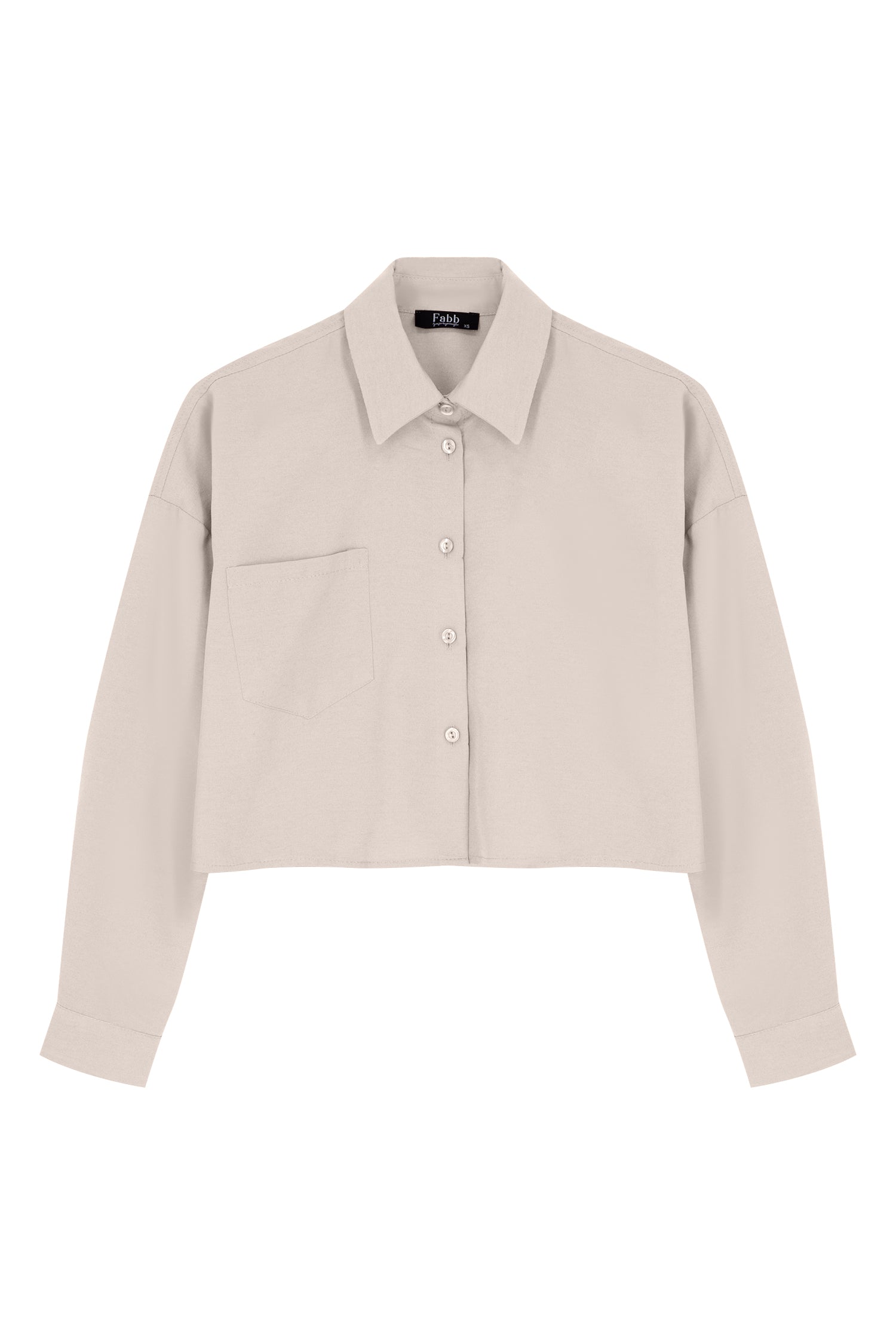 Vizon Cep Detaylı Crop Gömlek