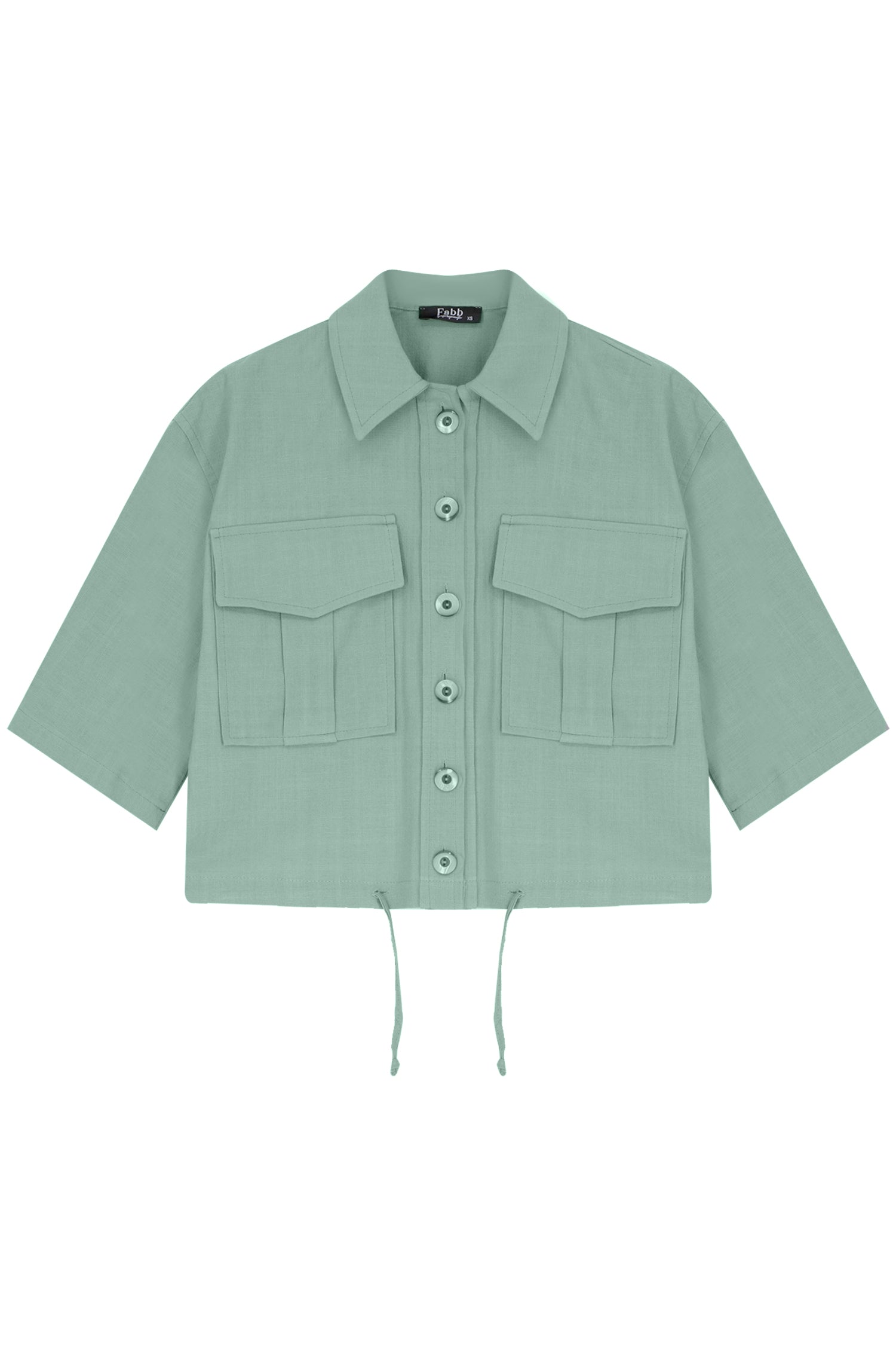 Çağla Yeşili Keten Cep Detaylı Gömlek Pantolon Takım