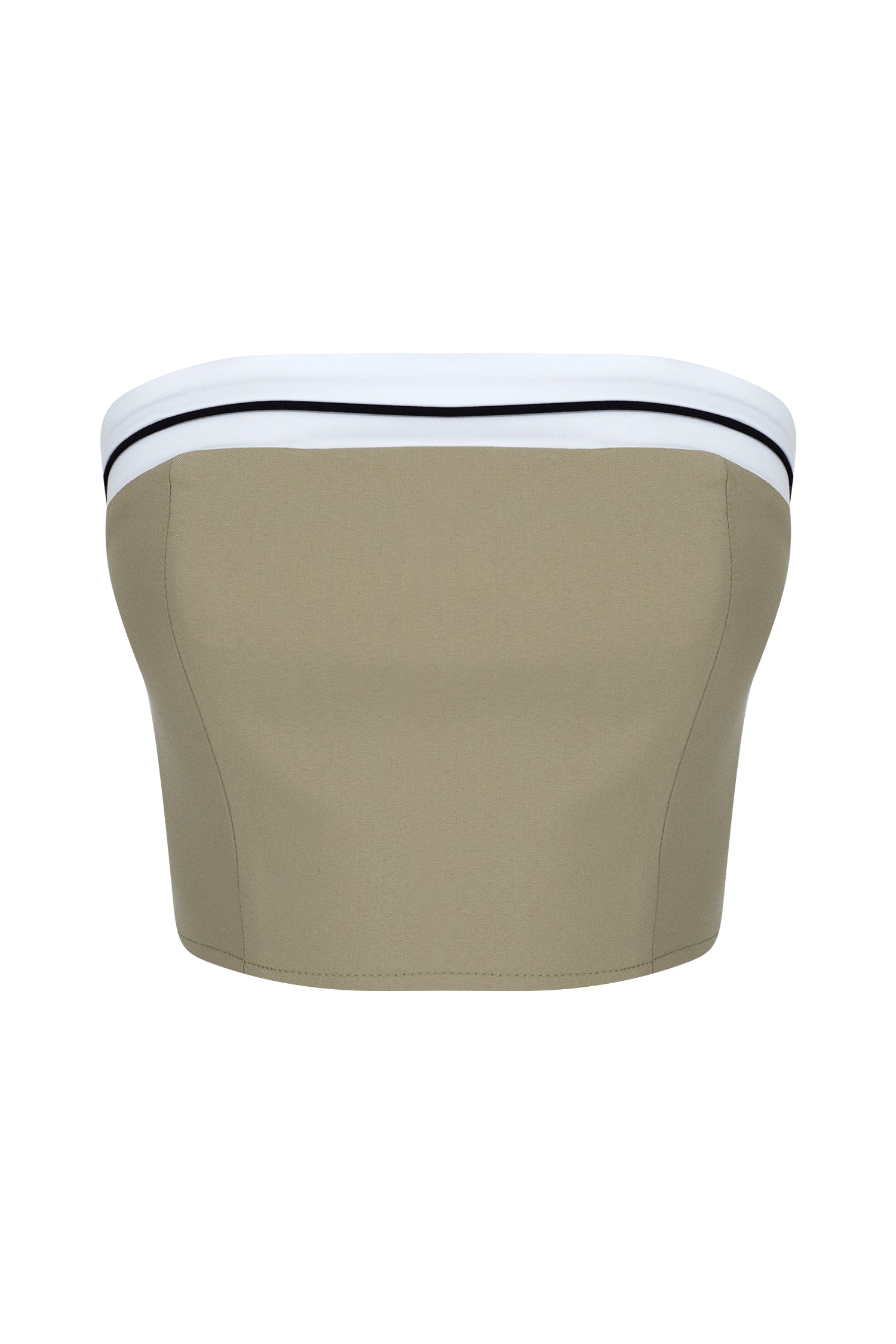 Vizon Kontrast Kumaş Detaylı Crop Pantolon Takım