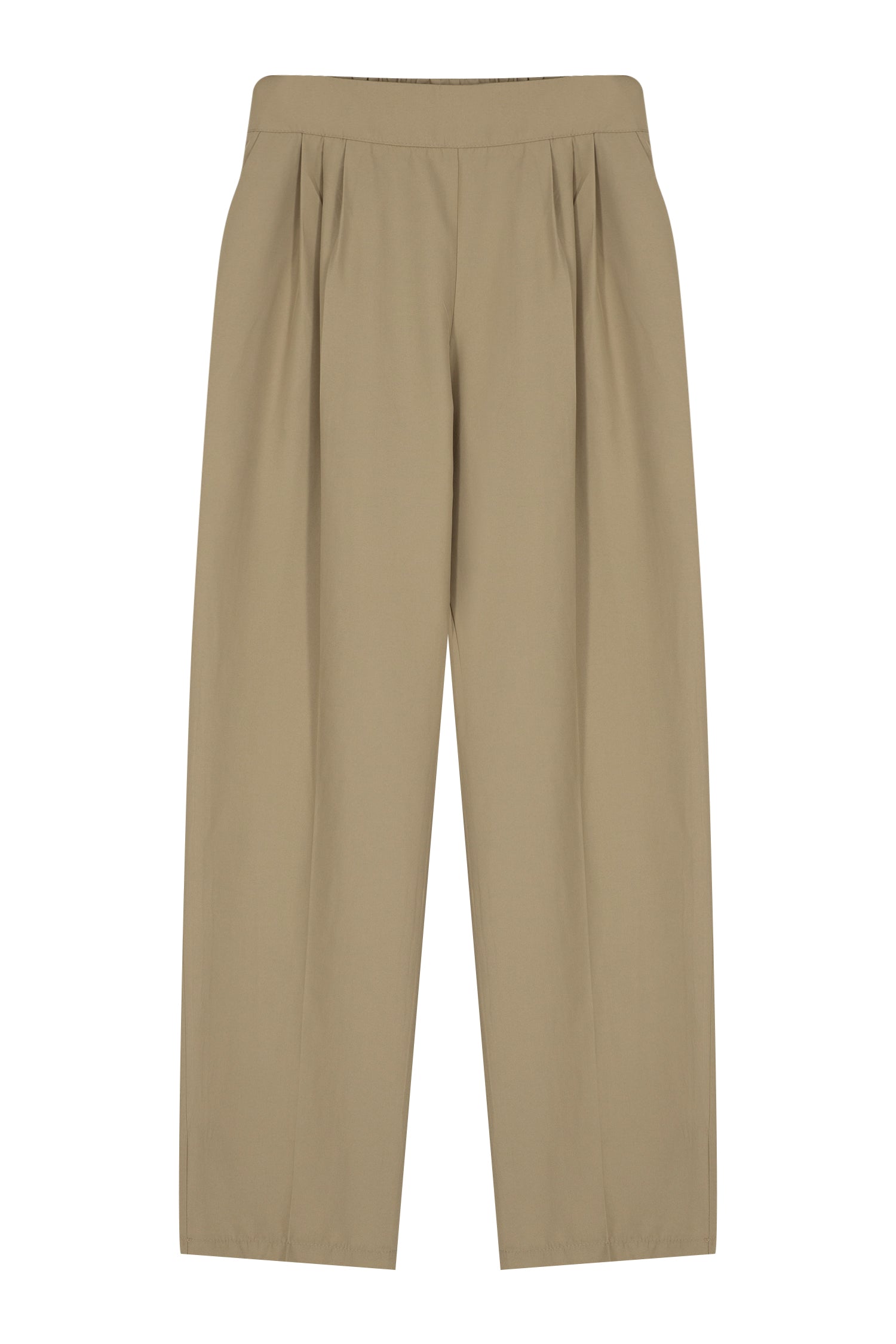 Koyu Bej Toka Detaylı Arka Lastikli Crop Ve Cepli Arka Lastikli Pantolon Takım