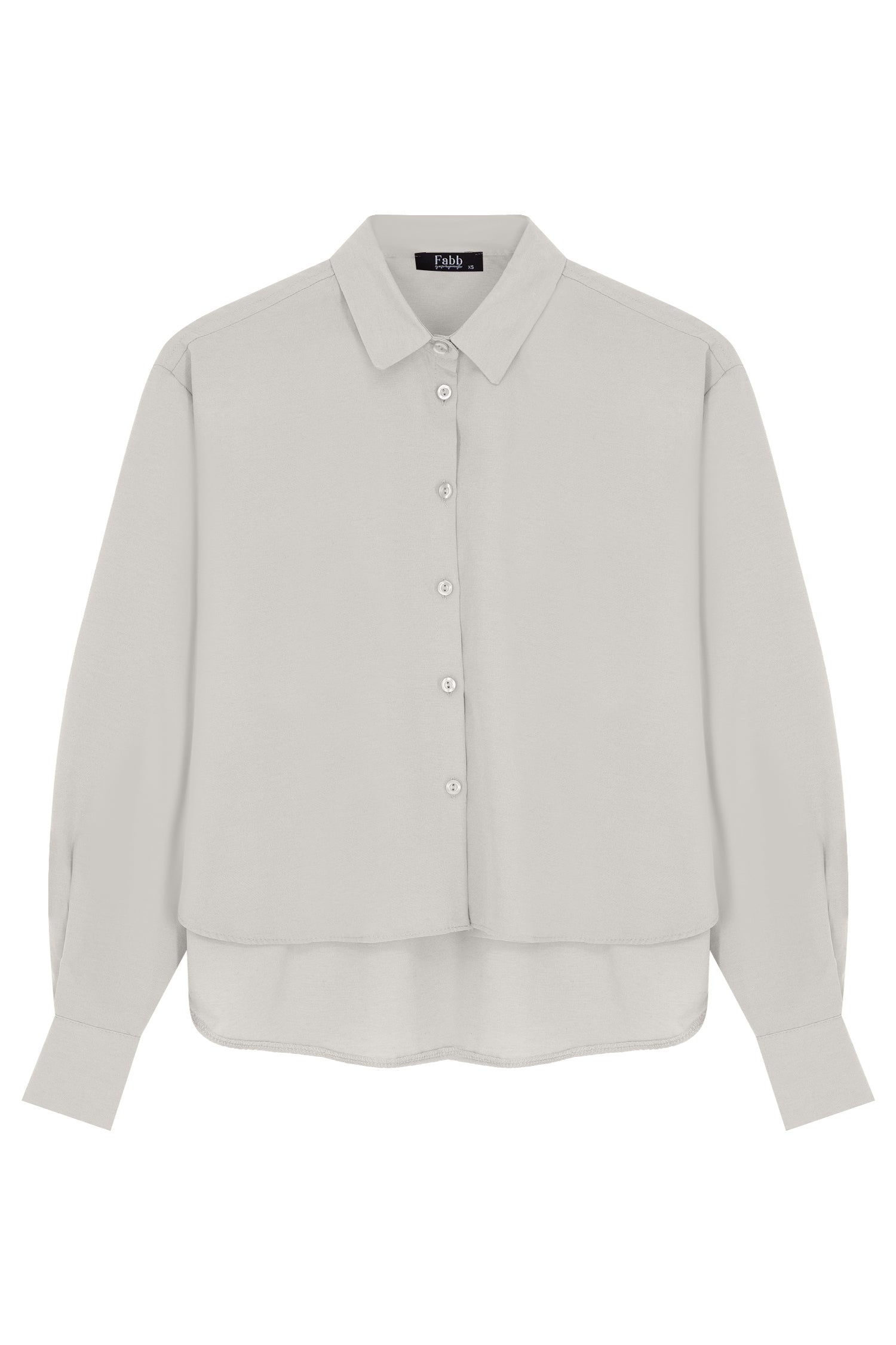 Ekru Oval Kesim Basic Gömlek