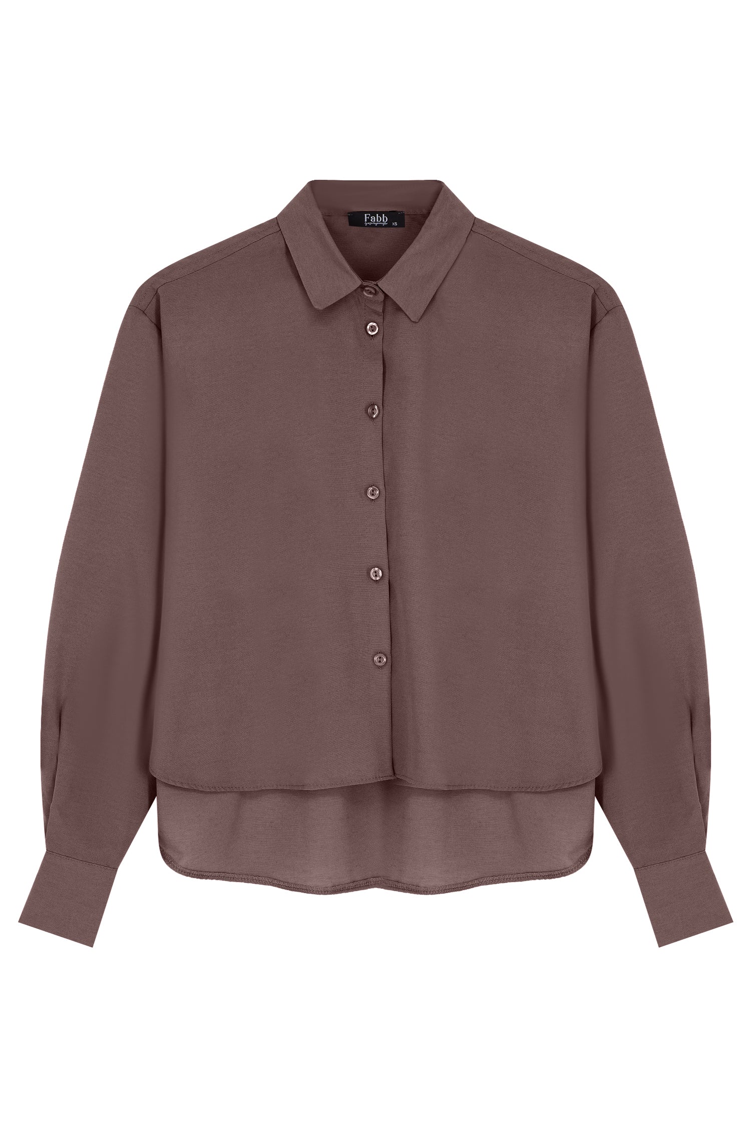 Acı Kahve Oval Kesim Basic Gömlek