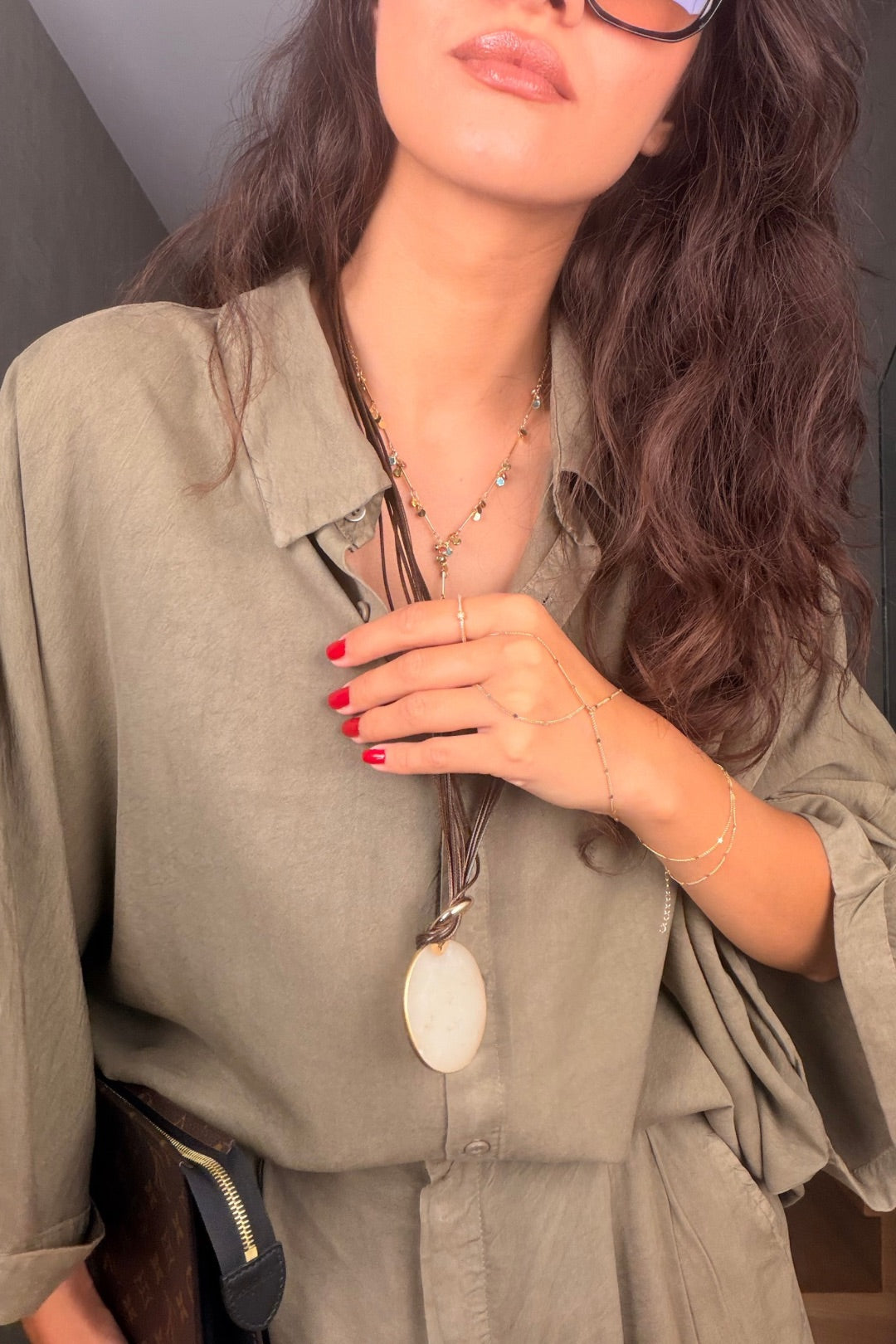 Haki Tensel Şortlu Oversize Takım