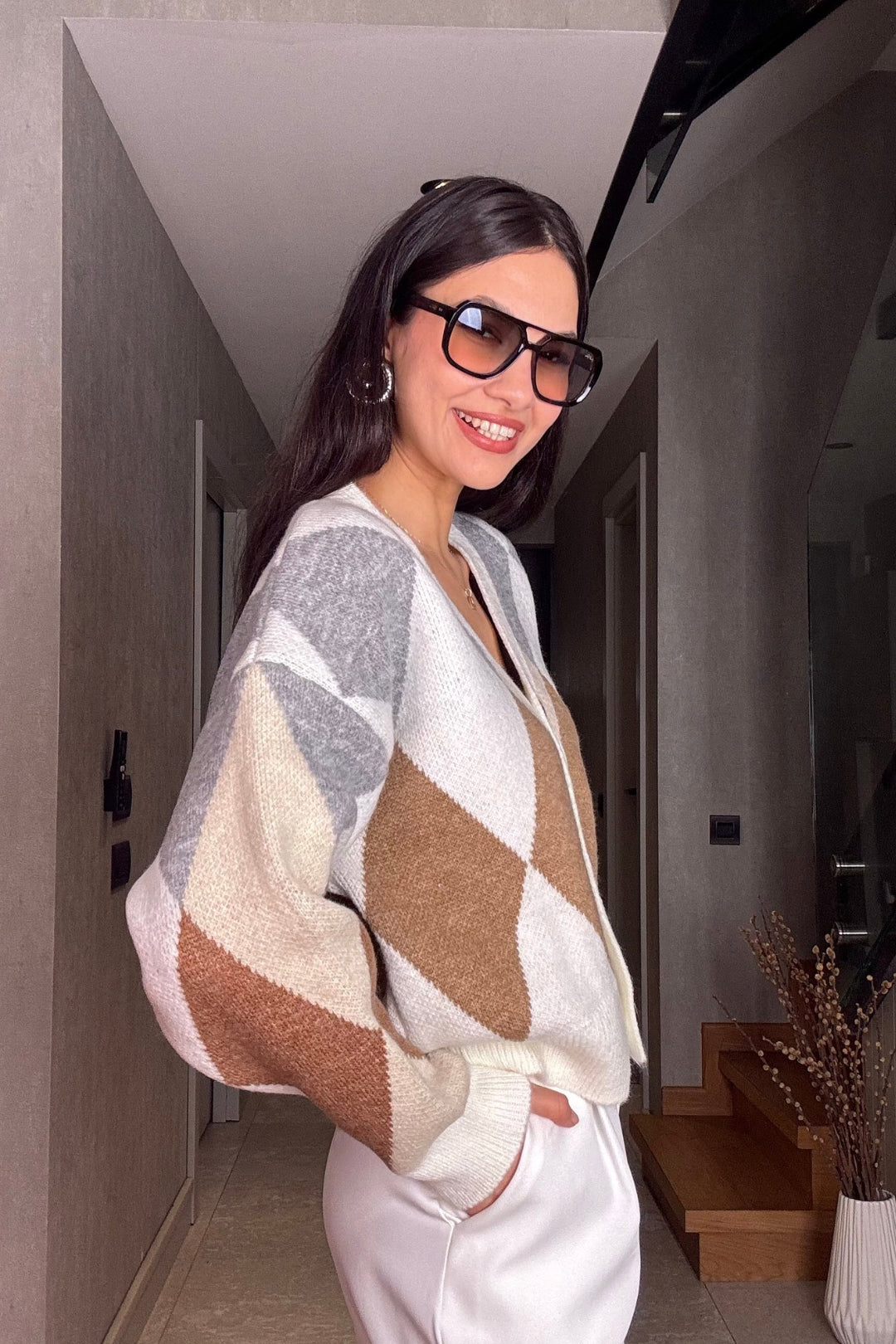 Baklava Desen Premium Hırka