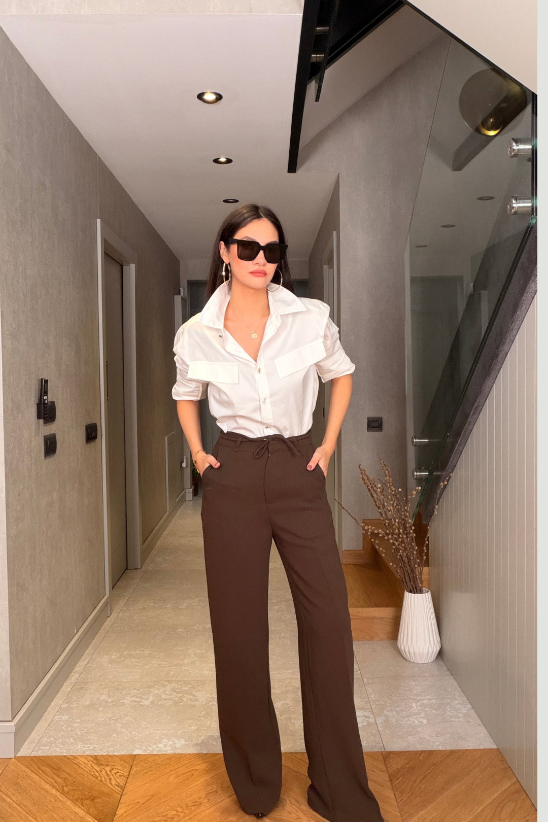 Kahverengi İpli Pantolon