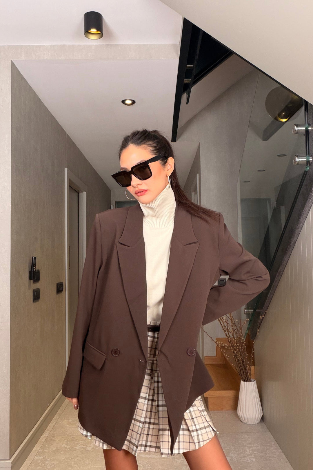 Kahverengi Oversize Ceket