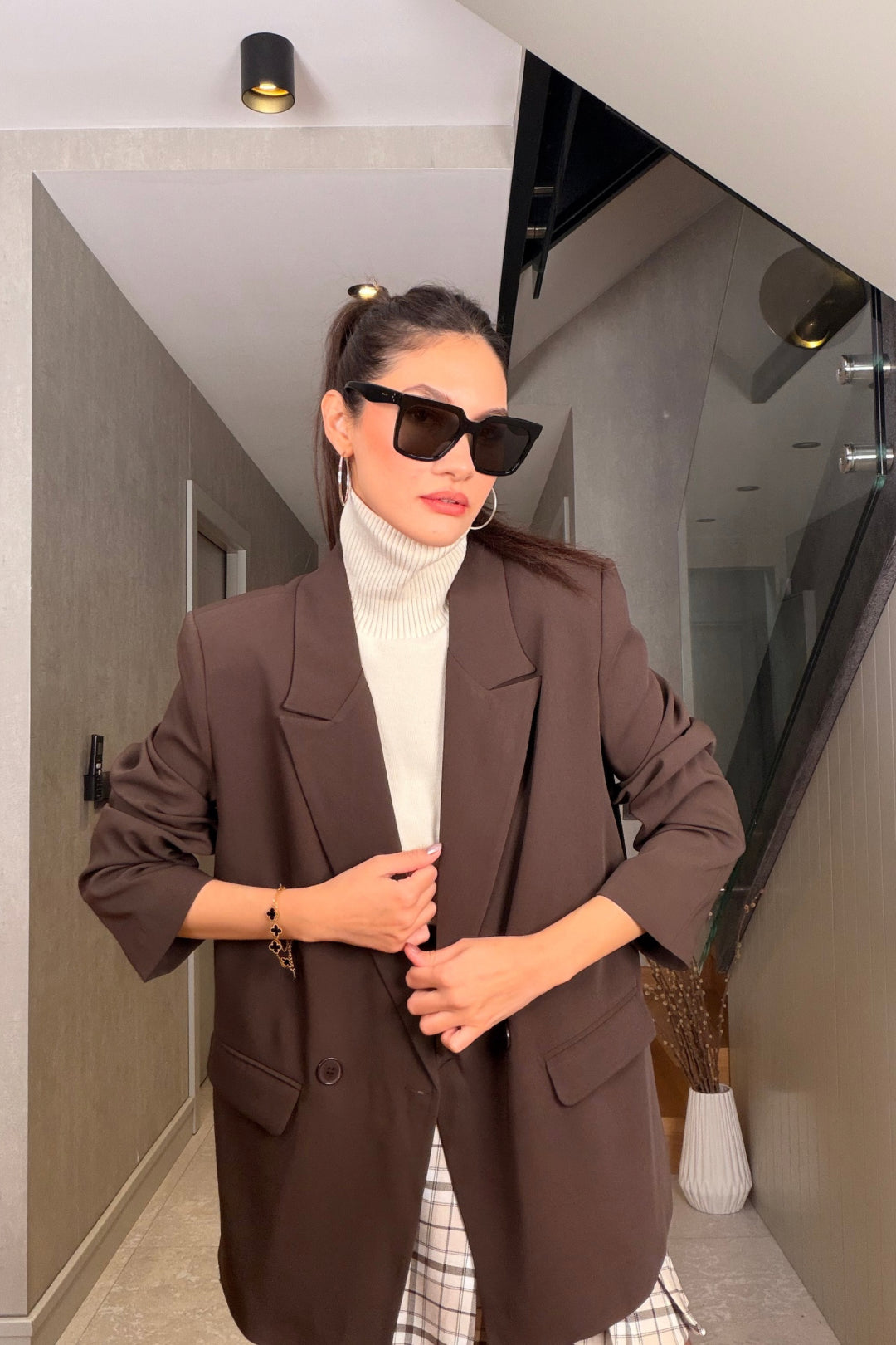 Kahverengi Oversize Ceket