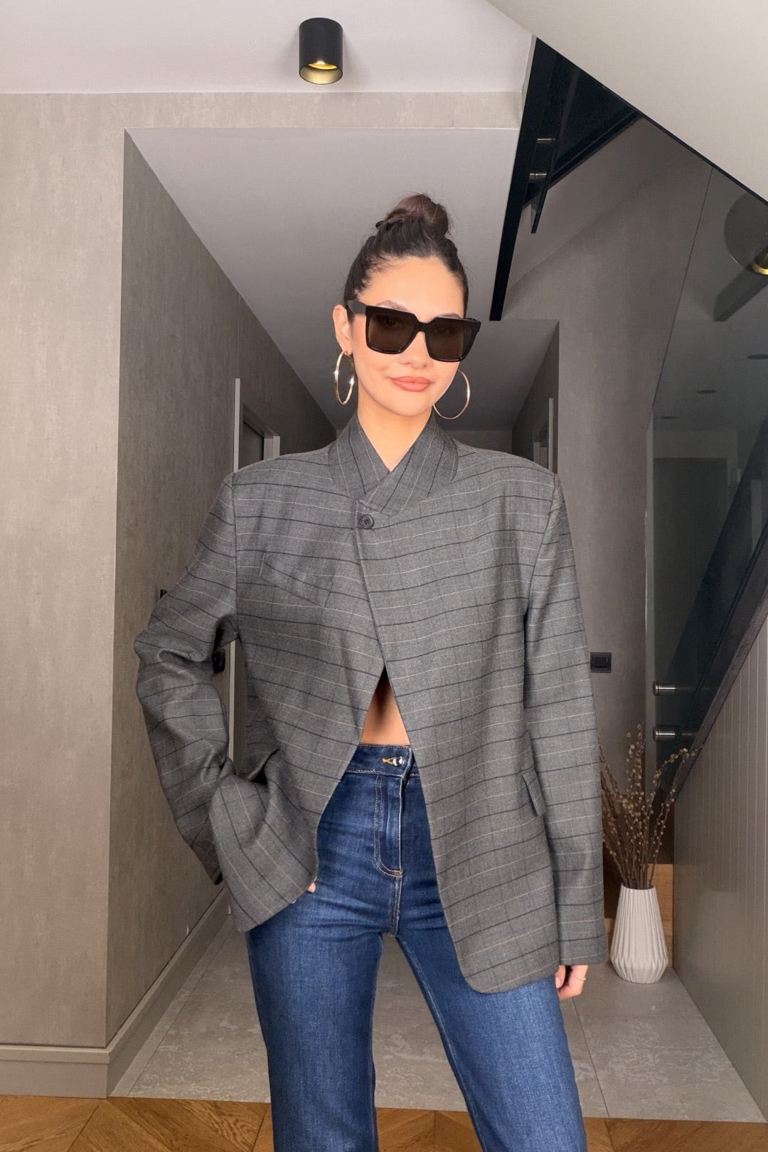 Antrasit Dik Yakalı Ceket