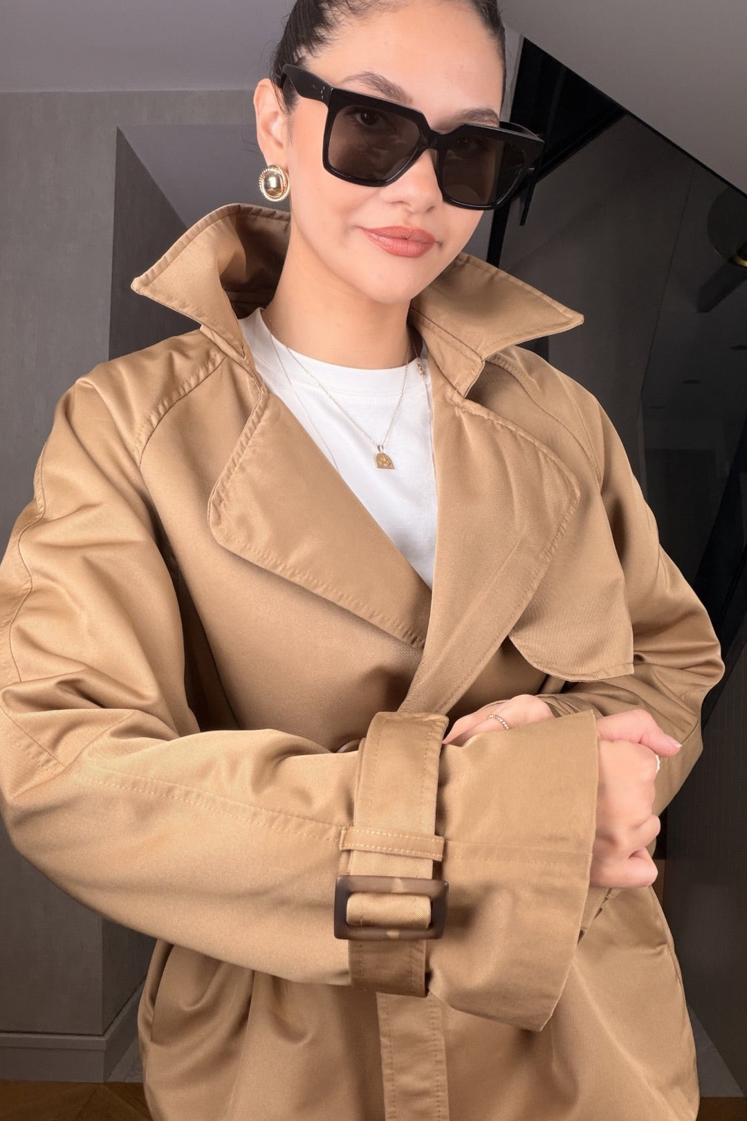 Camel Kısa Trençkot