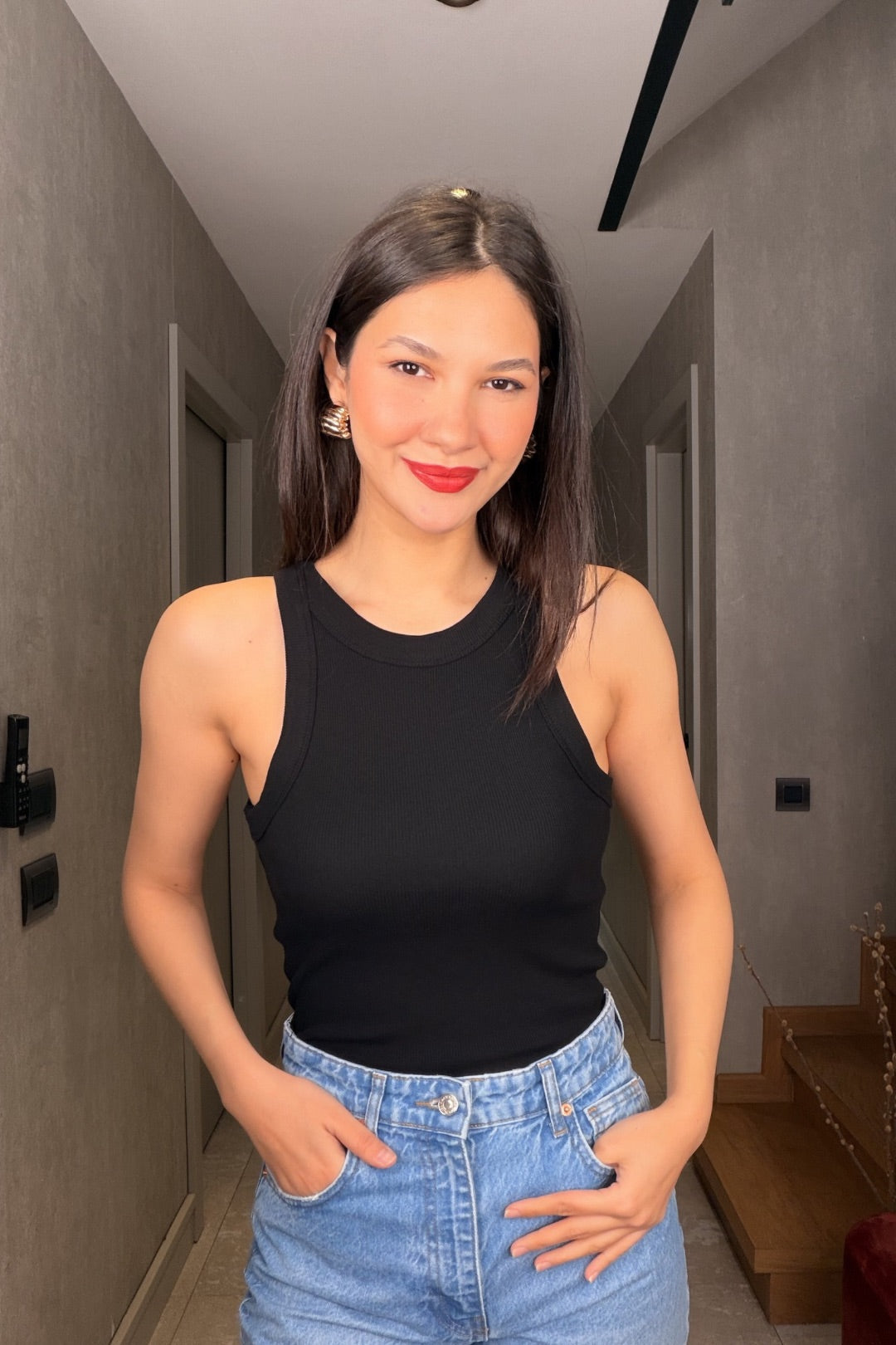 Siyah Halter Yaka Atlet