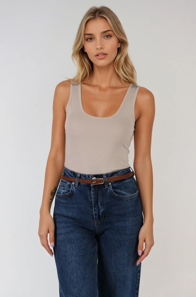 Bej U Yaka Çıt Çıtlı Atlet