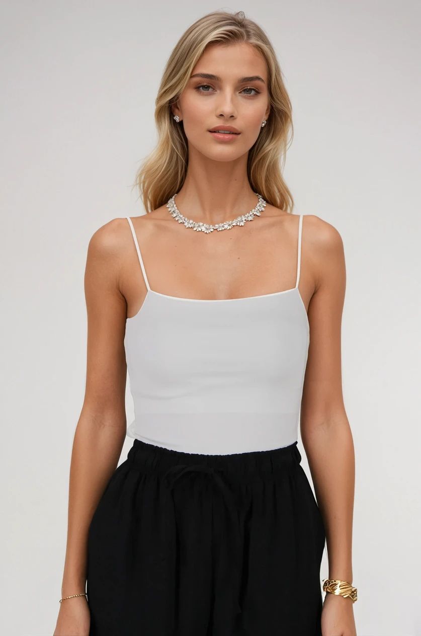 Ekru İnce İp Askılı Atlet