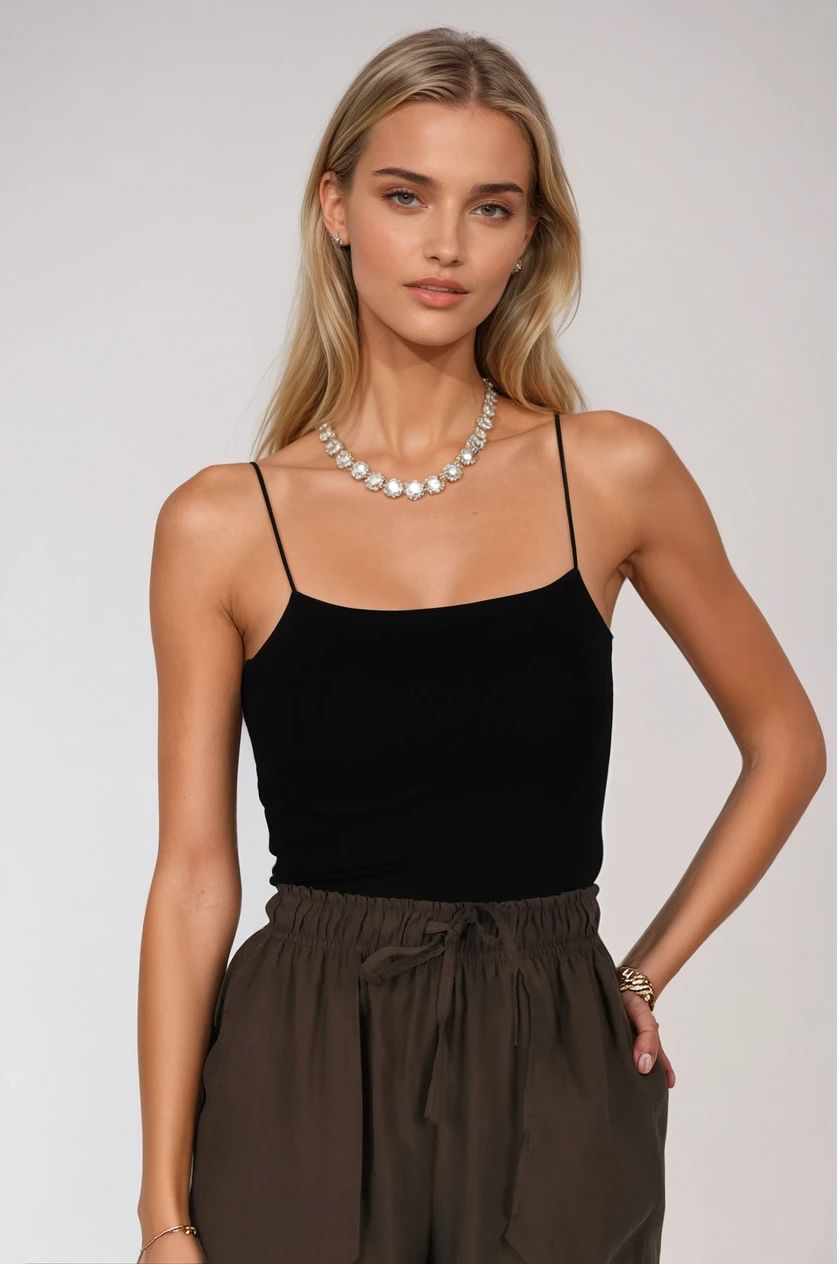 Siyah İnce İp Askılı Atlet