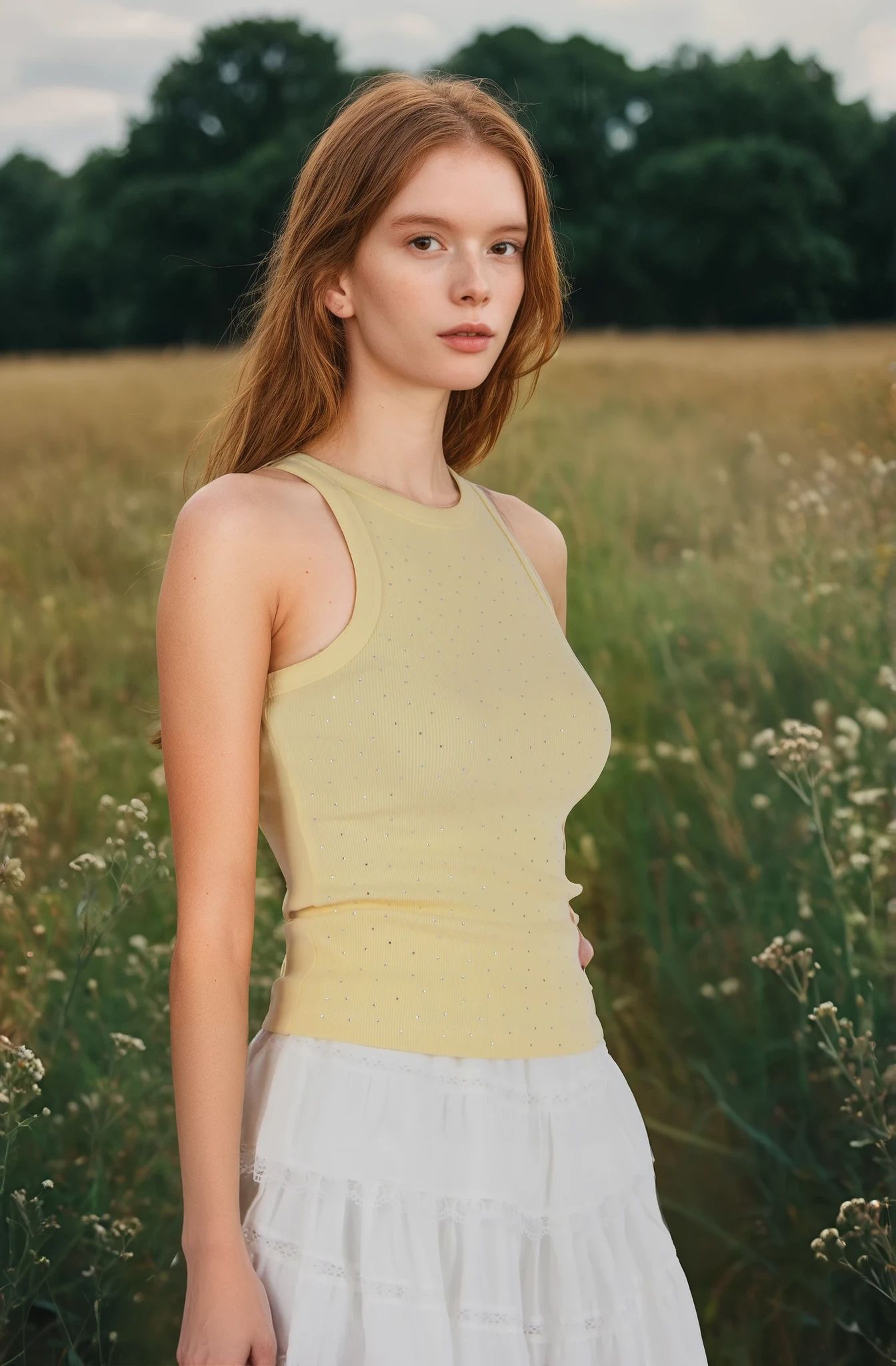 Sarı Sıfır Kol Taşlı atlet