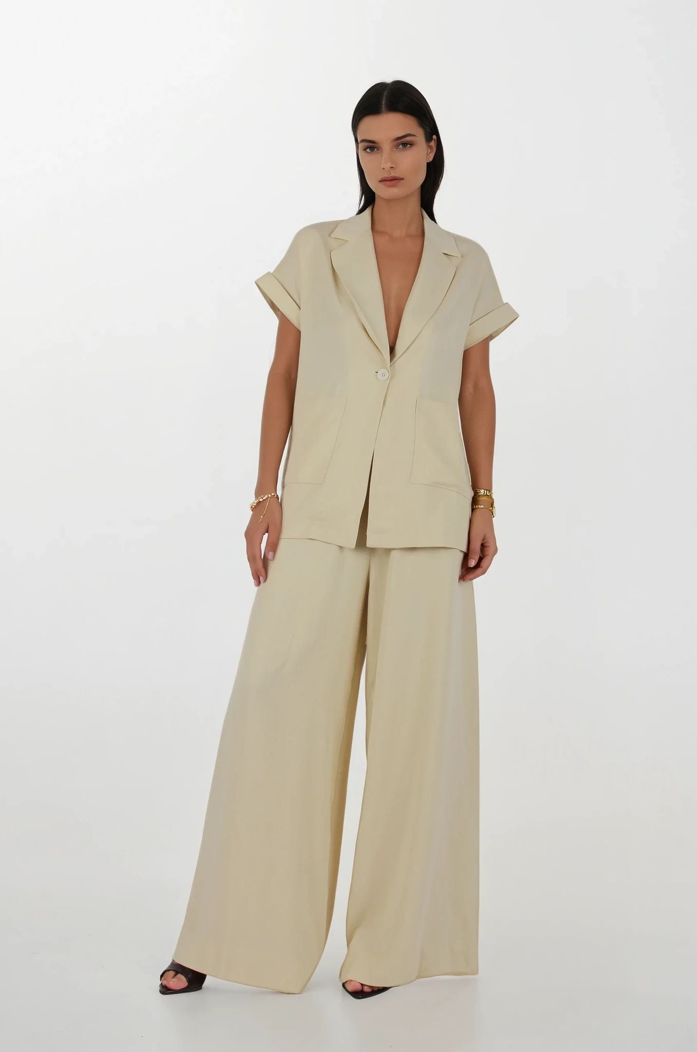 Sarı Cep Detaylı Ceket