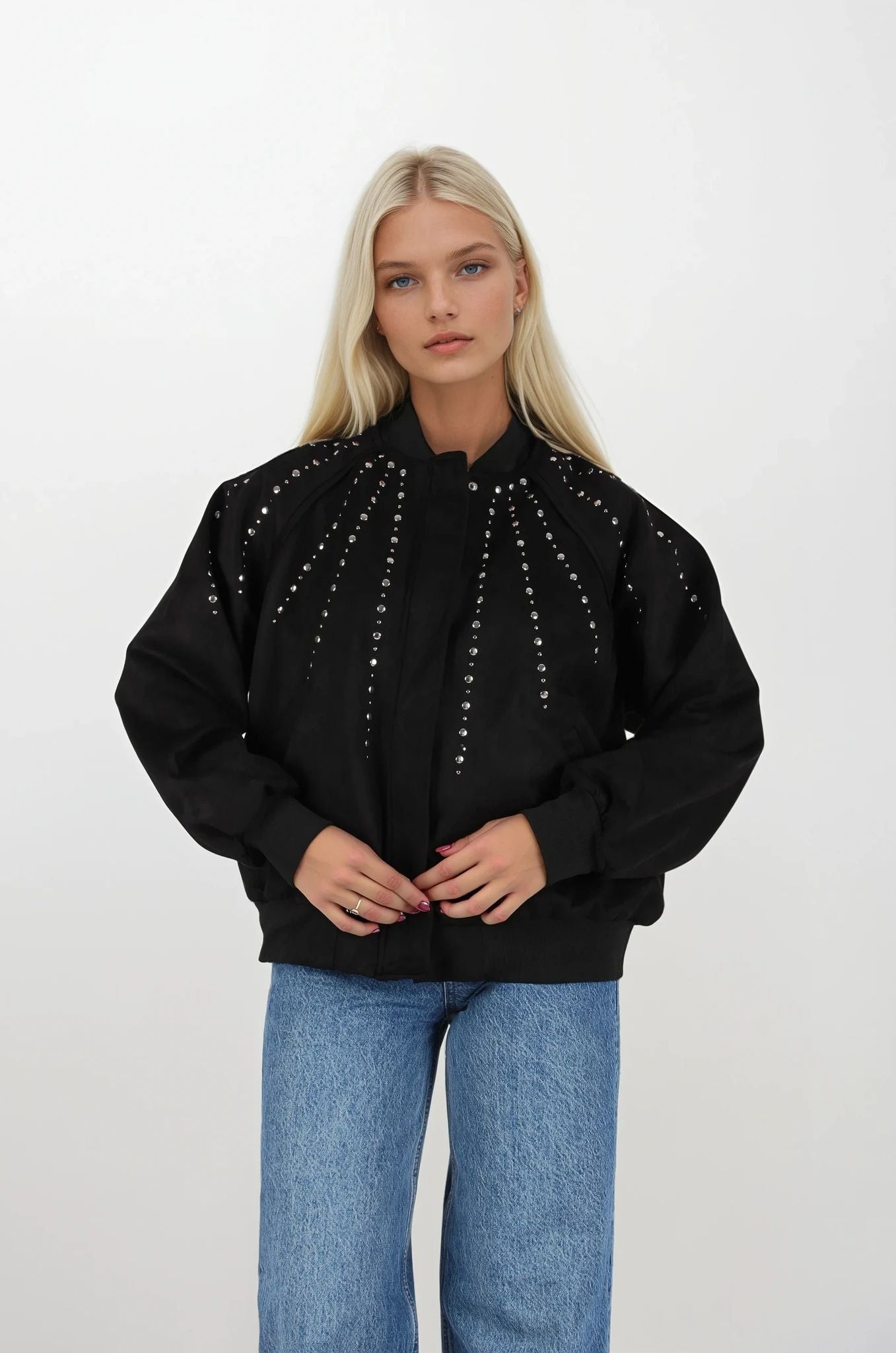 Siyah Bomber Nubuk Ceket