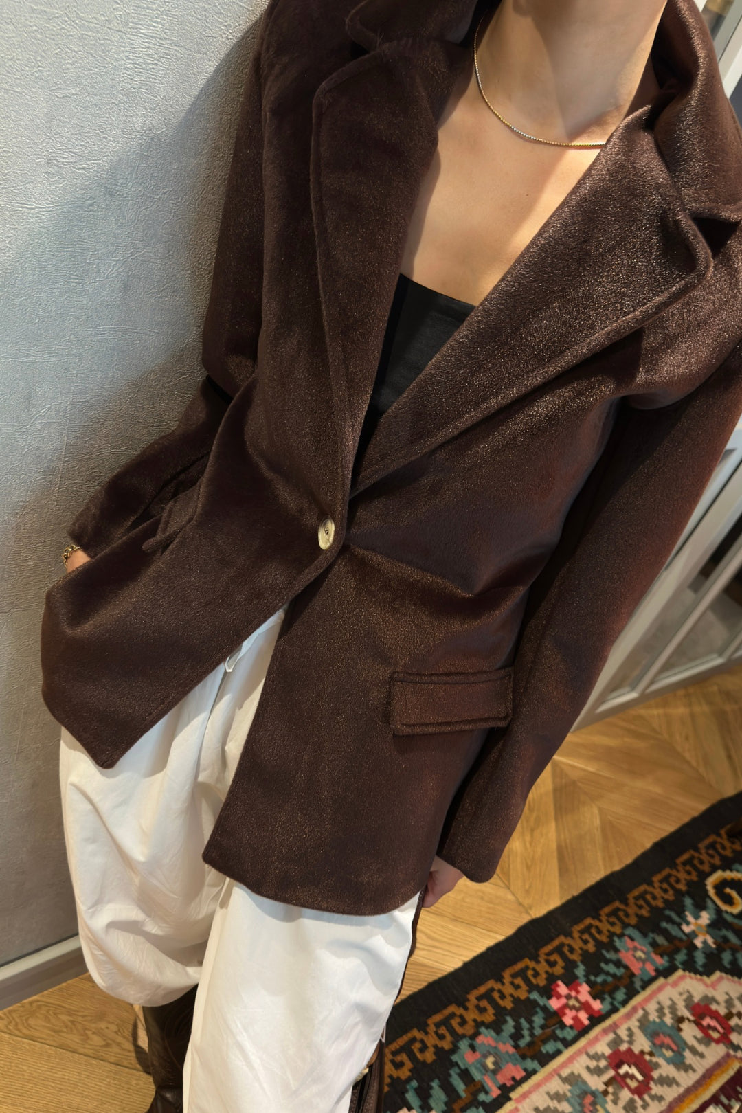 Kahverengi Fox Kumaş Ceket