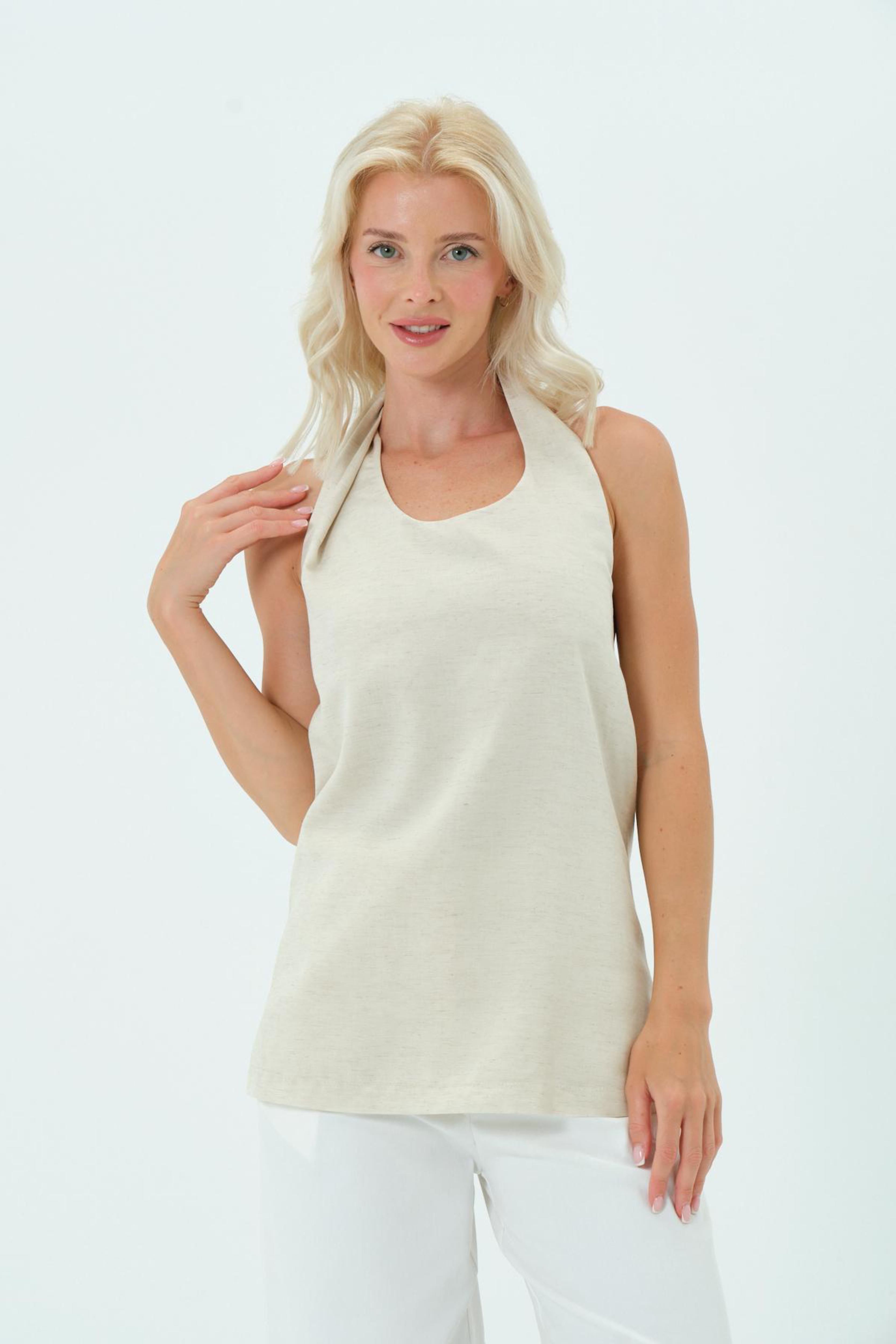 Sarı Yaka Detaylı Bluz