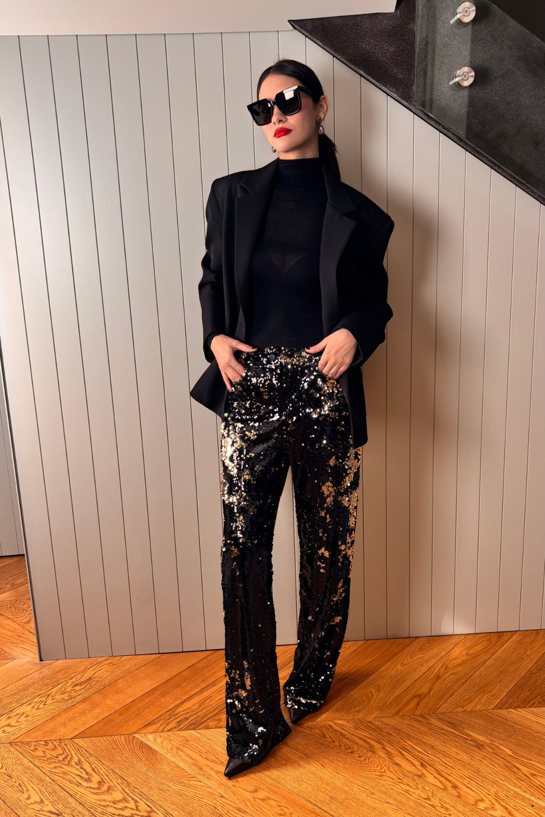 Üç Boyutlu Payetli Pantolon