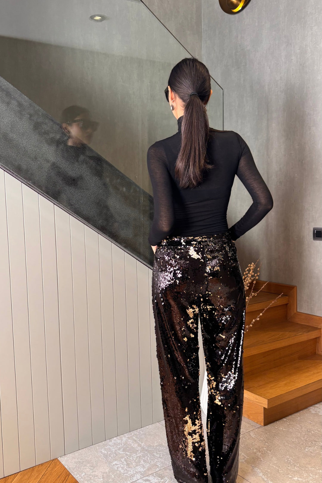 Üç Boyutlu Payetli Pantolon