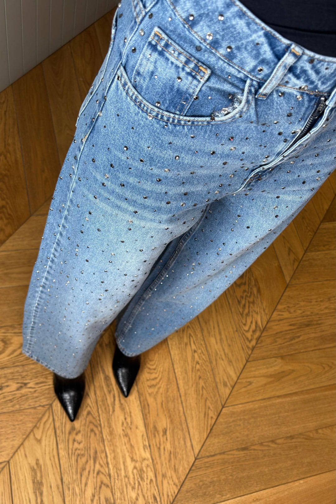 Mavi Taşlı Jean Pantolon