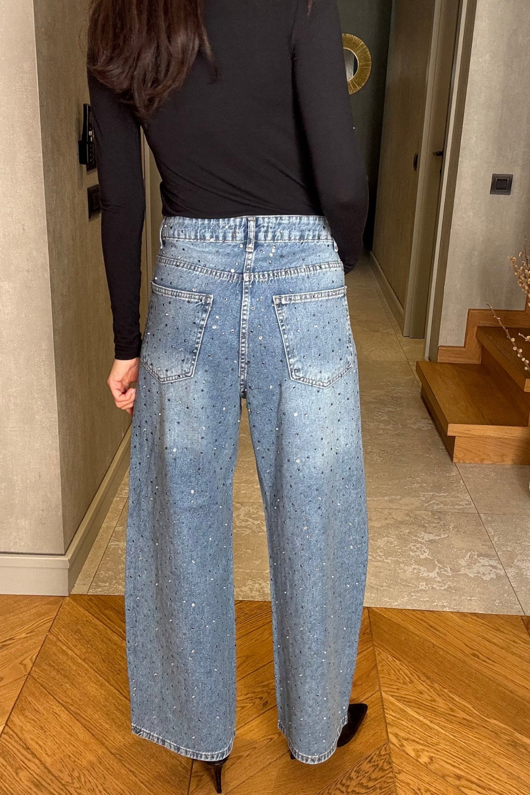 Mavi Taşlı Jean Pantolon