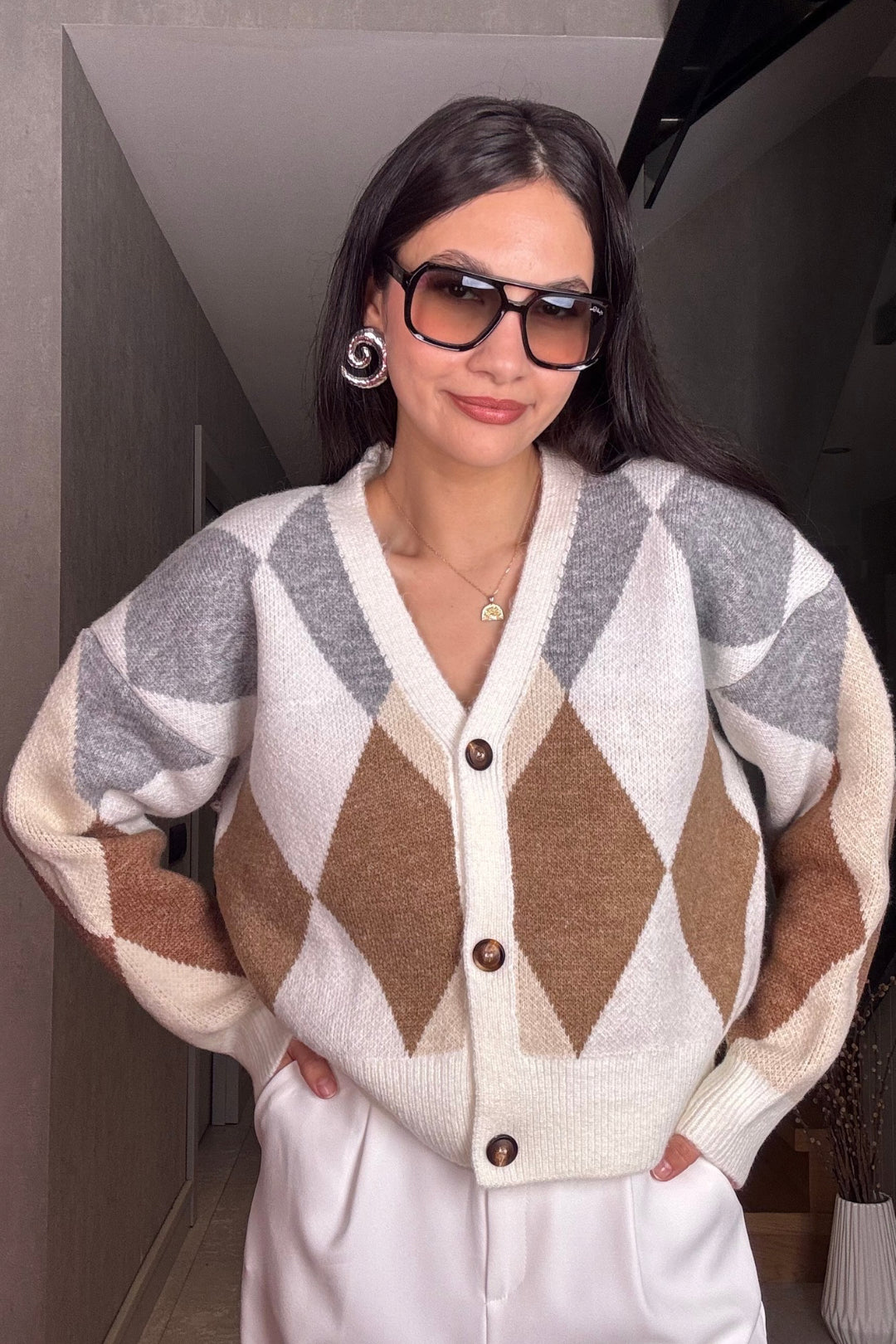 Baklava Desen Premium Hırka