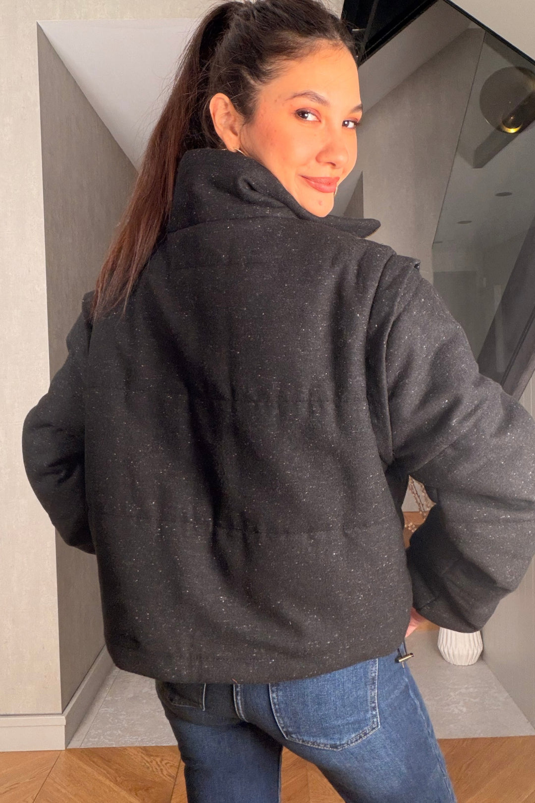 Siyah Tüvit Yelek Mont