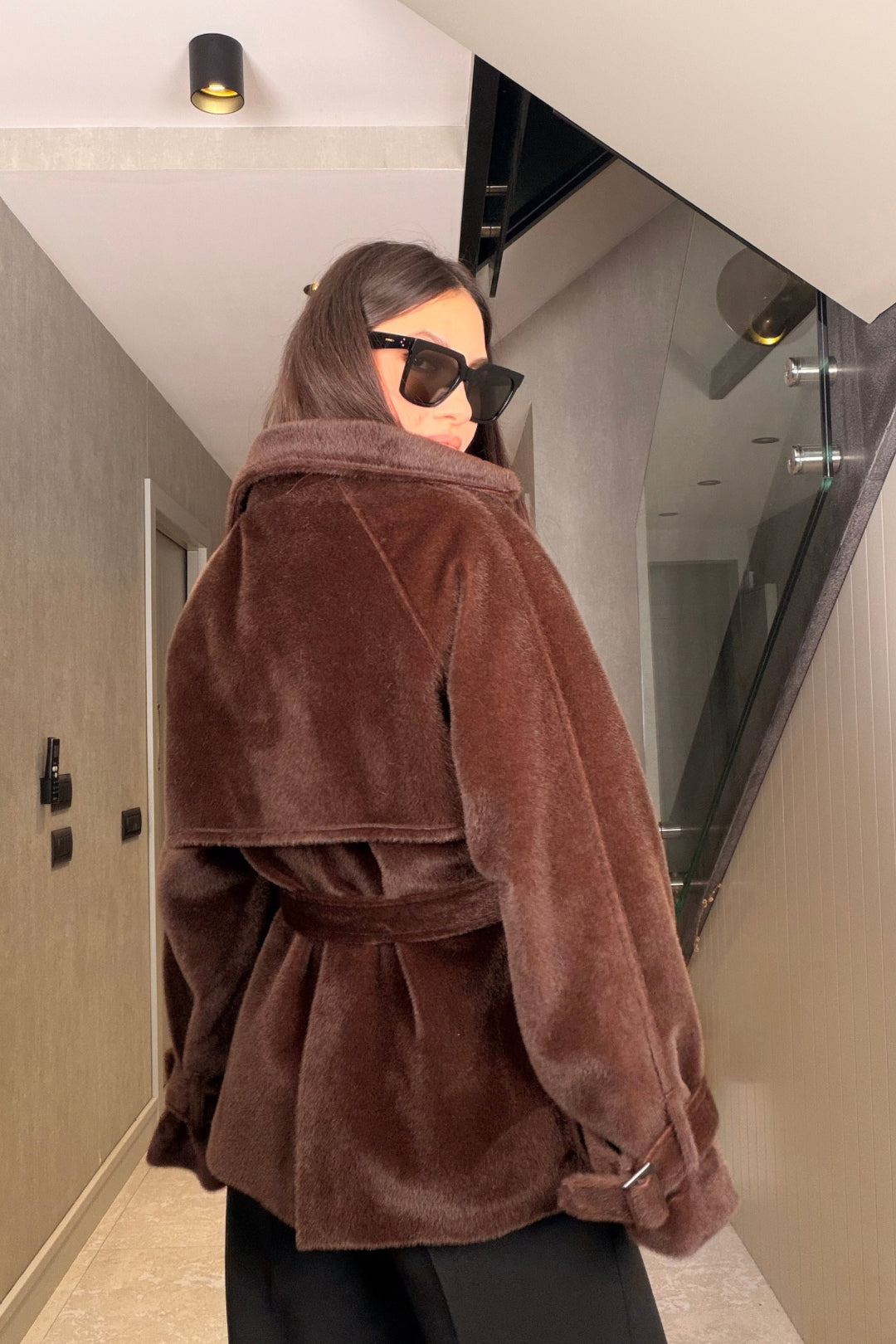 Kahverengi Fox Kumaş Ceket