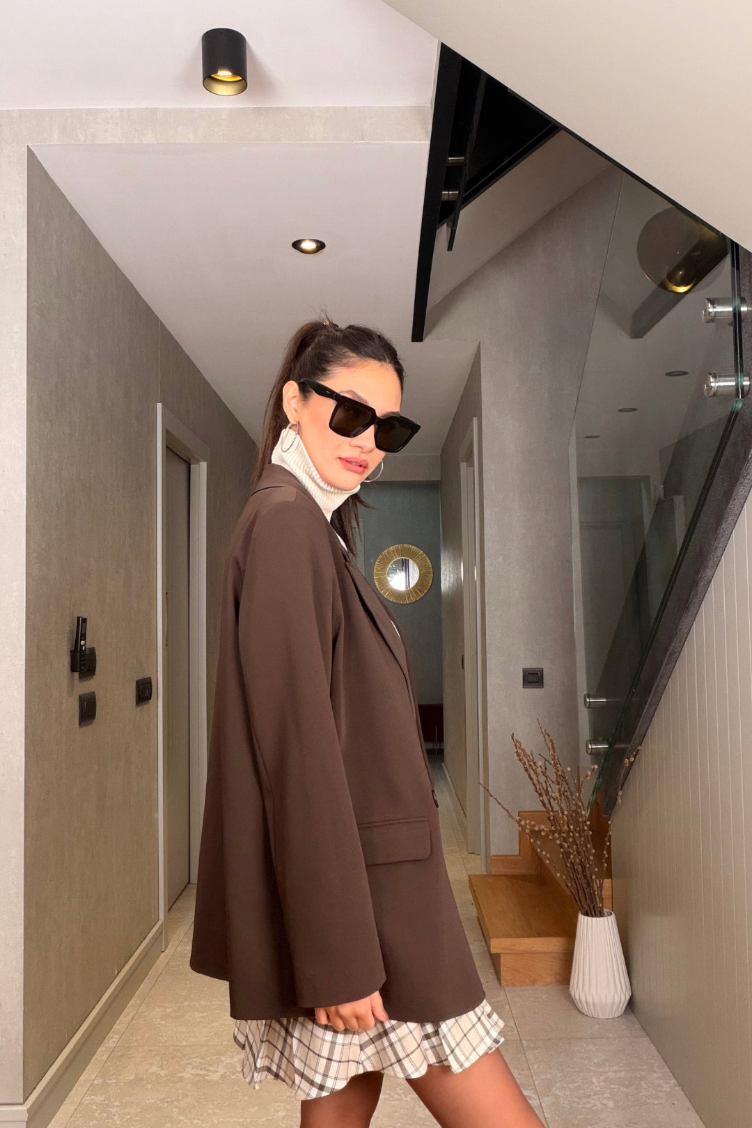 Kahverengi Oversize Ceket
