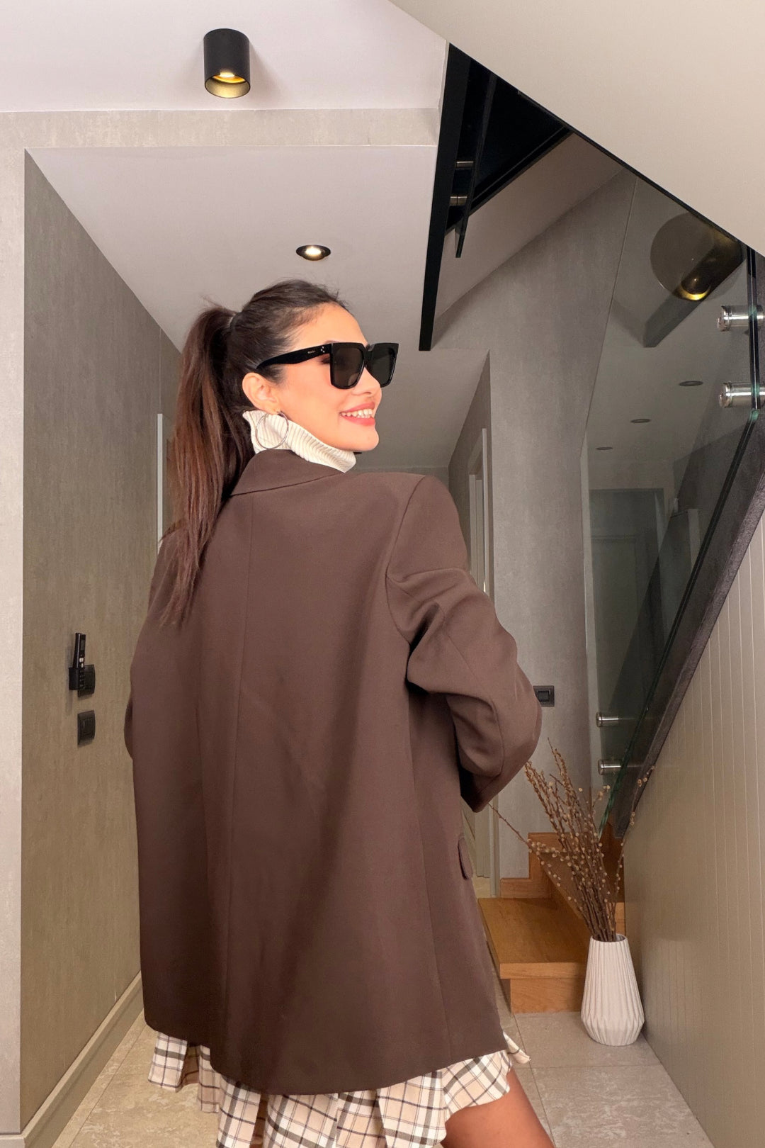 Kahverengi Oversize Ceket