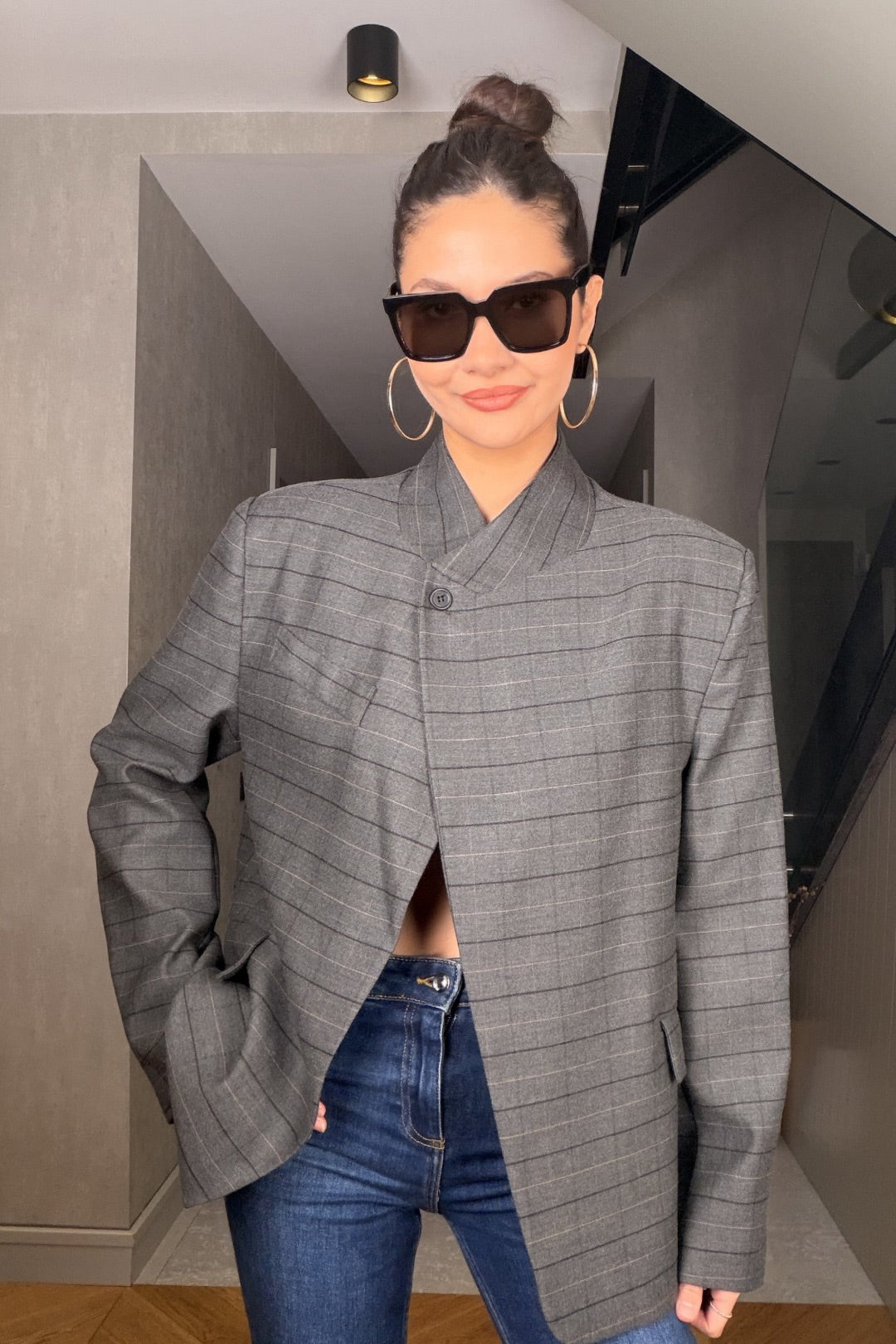 Antrasit Dik Yakalı Ceket