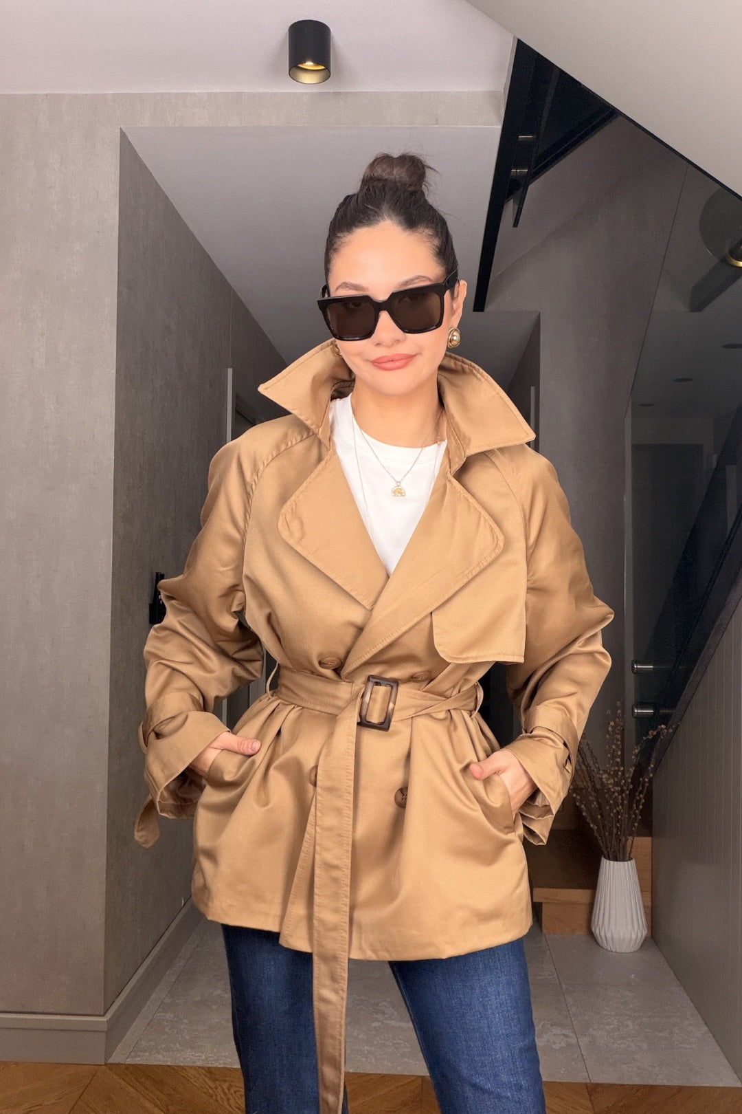 Camel Kısa Trençkot