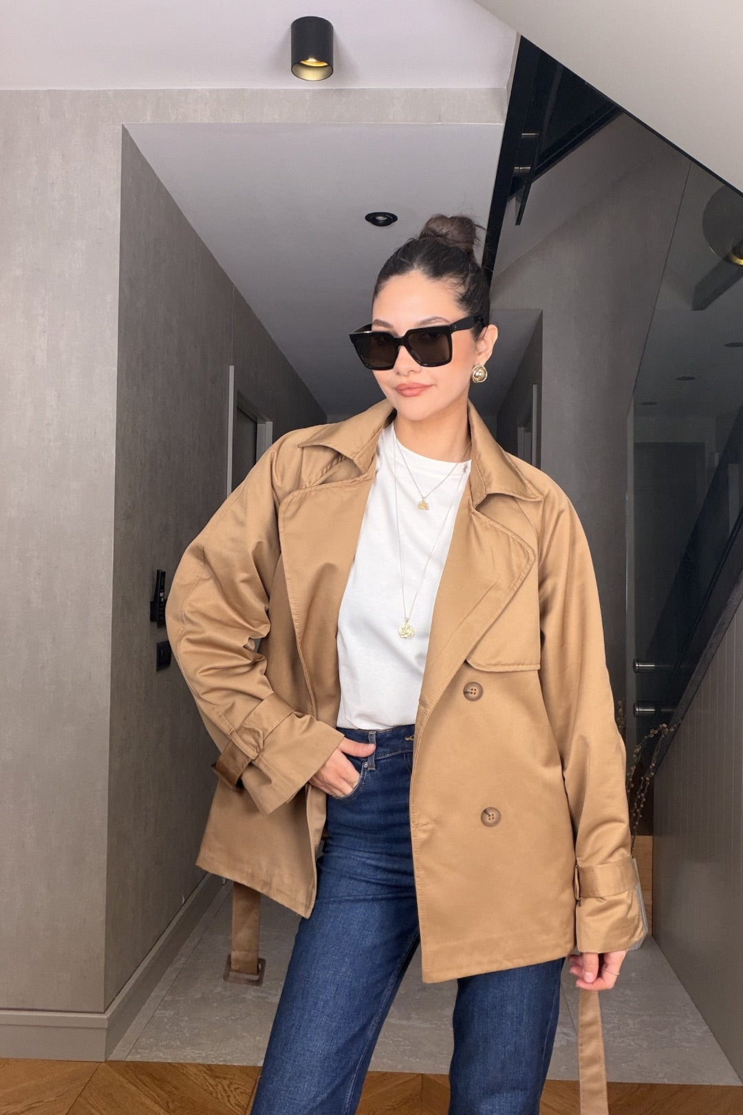 Camel Kısa Trençkot