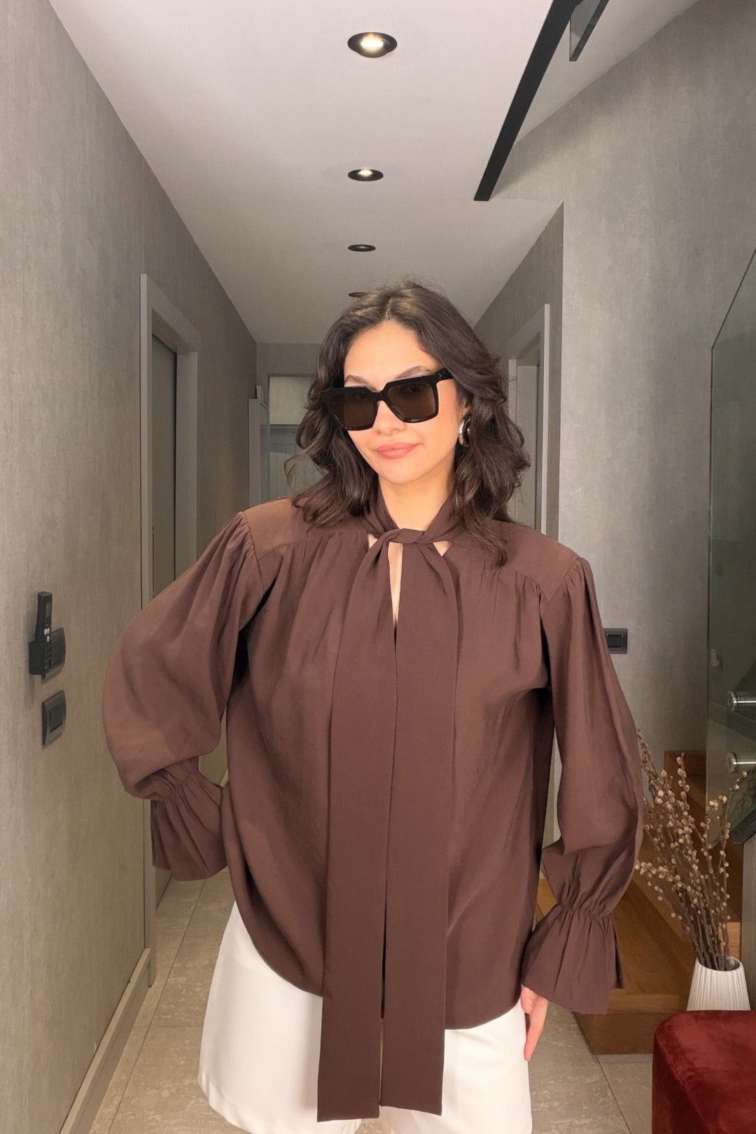 Kahverengi Modal Bluz