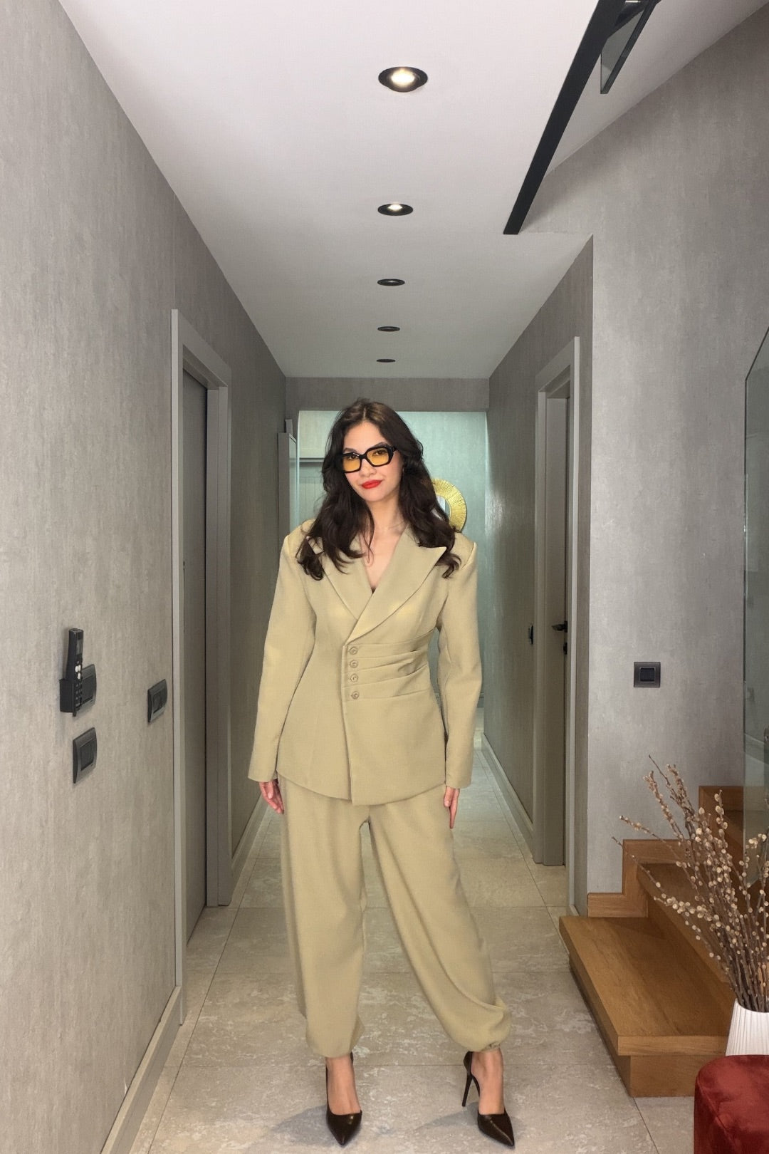 Yeşil Şalvarlı Takım