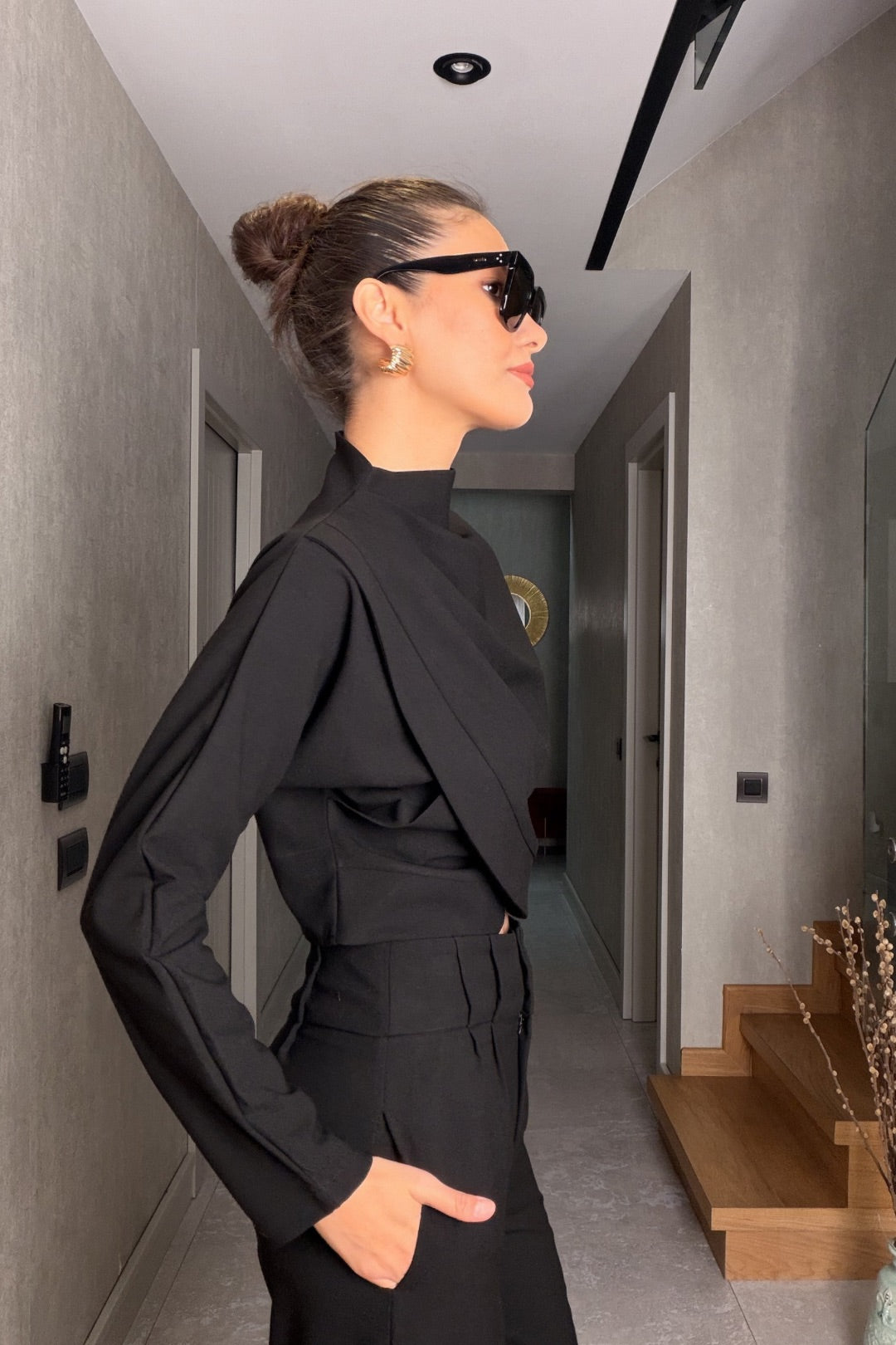 Siyah Bluz Pantolon Takım