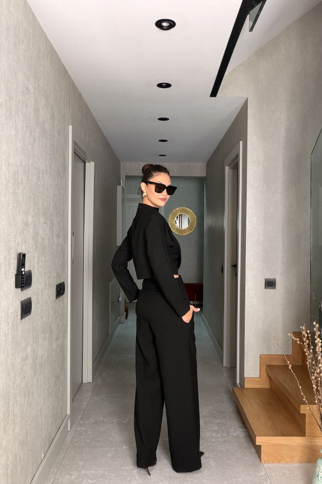 Siyah Bluz Pantolon Takım