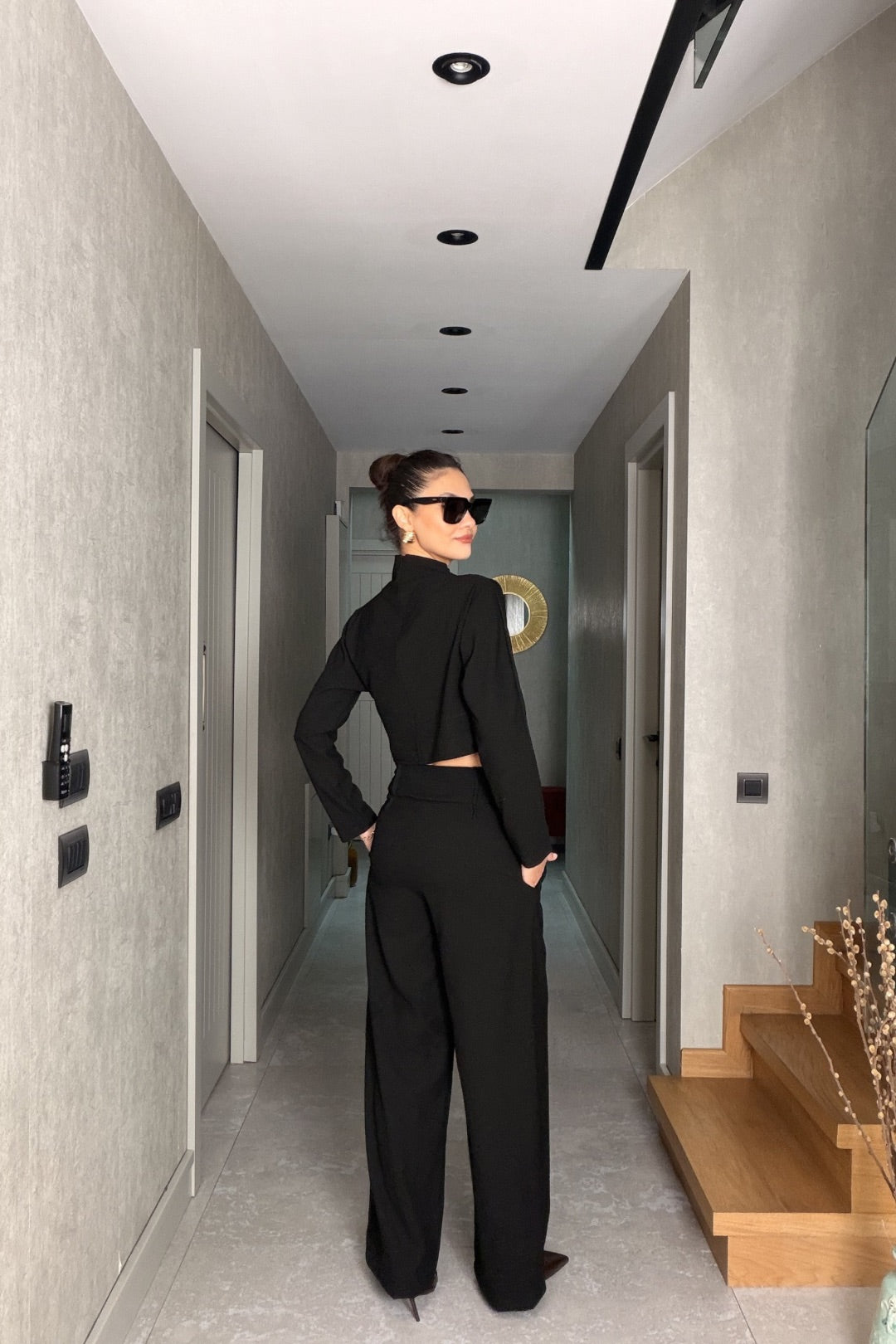 Siyah Bluz Pantolon Takım