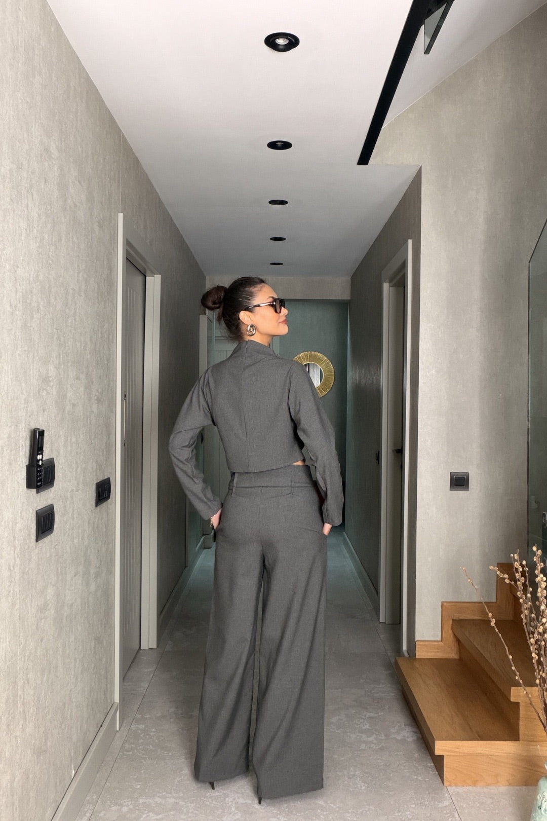 Antrasit Bluz Pantolon Takım